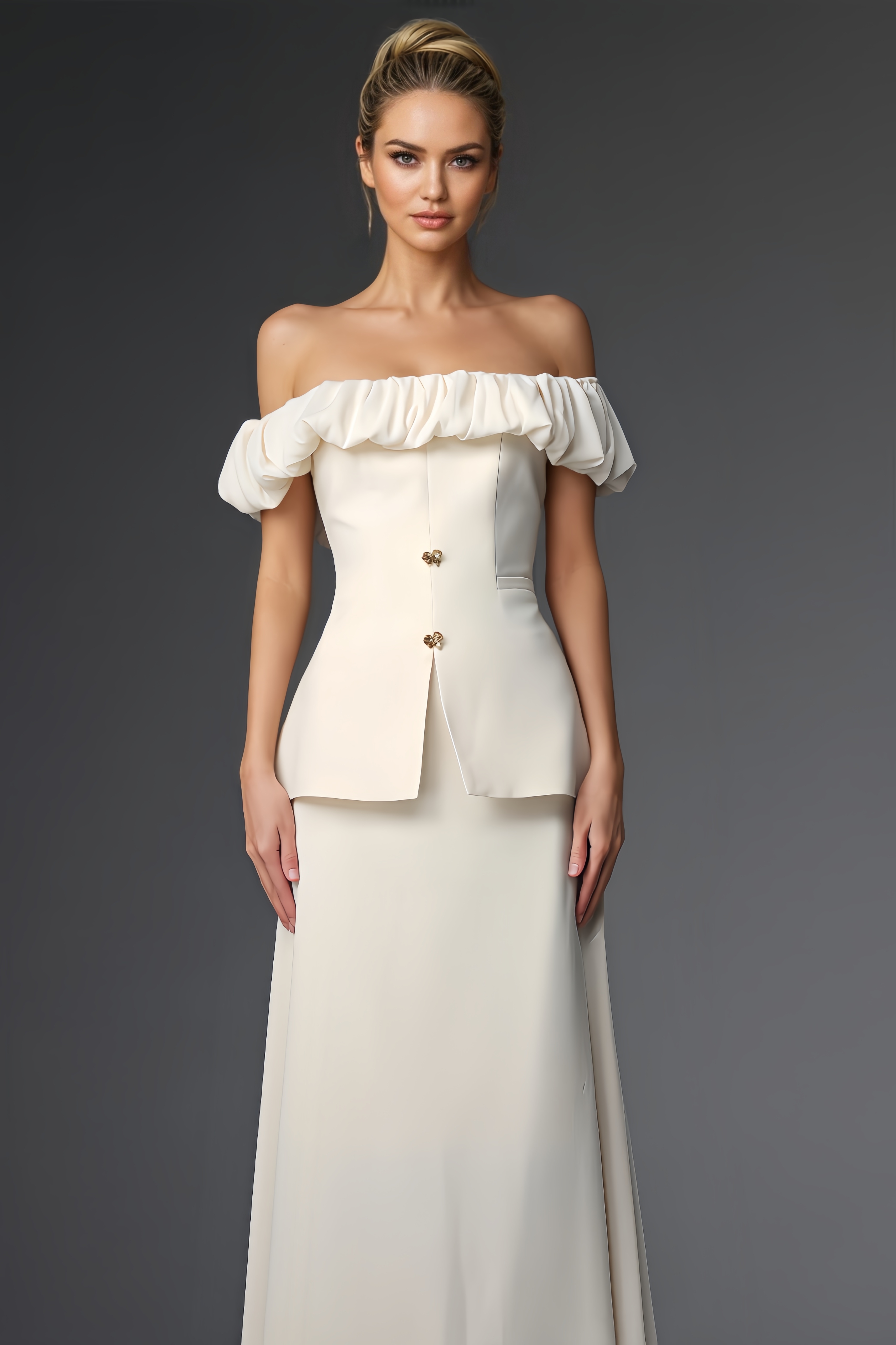 Cesca Ruffled Waist Top And Dress Set