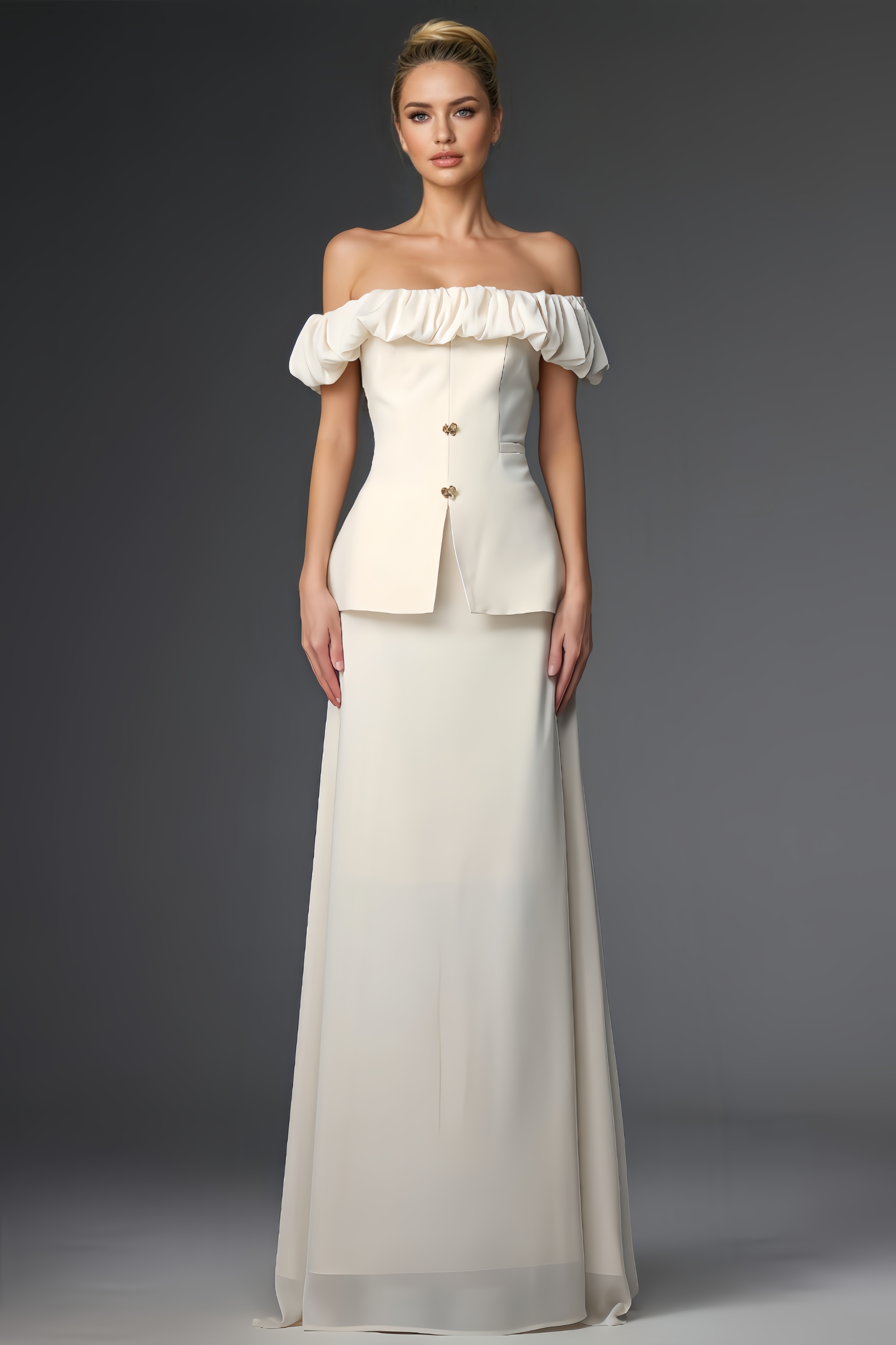 Cesca Ruffled Waist Top And Dress Set