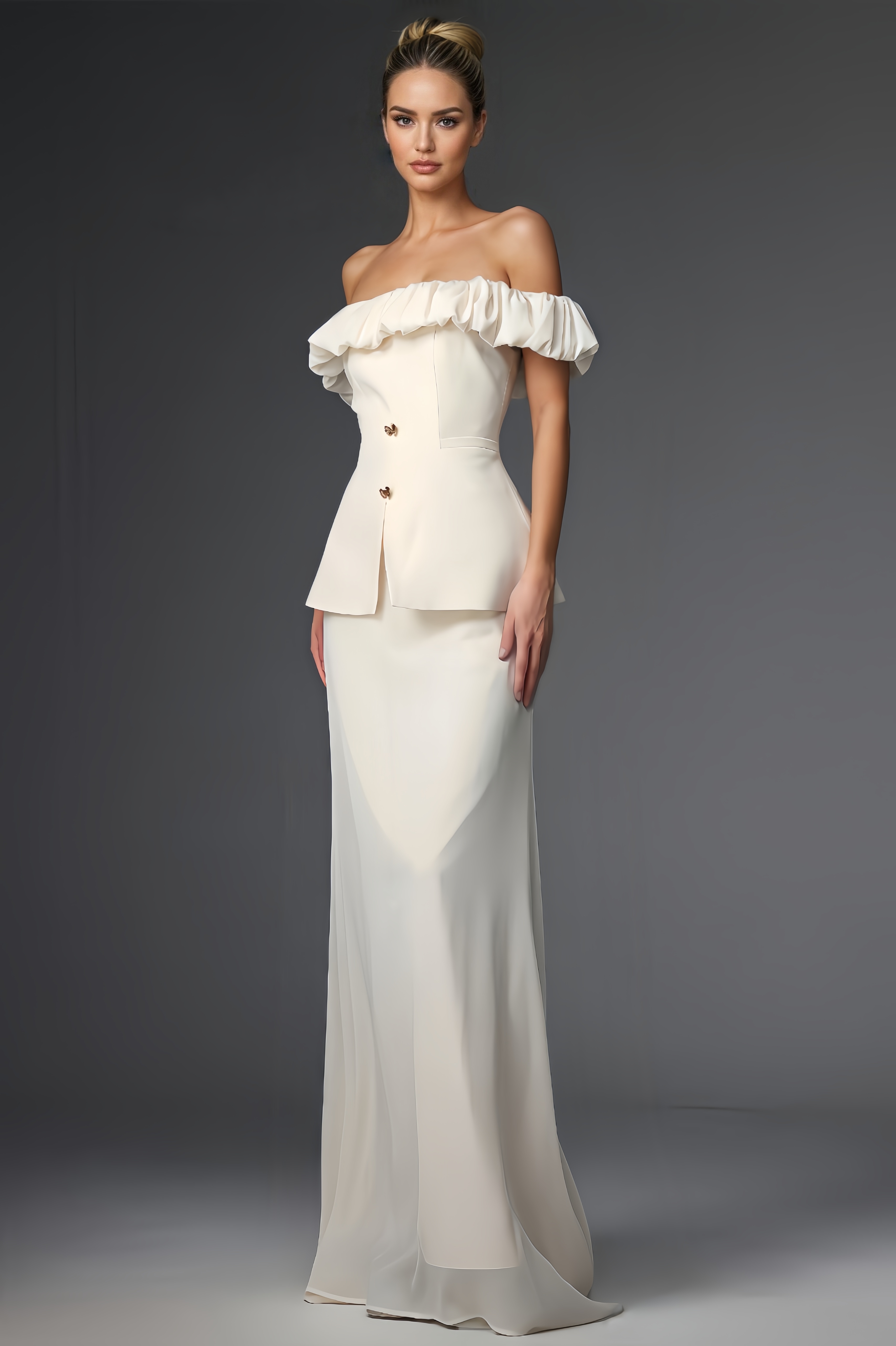 Cesca Ruffled Waist Top And Dress Set