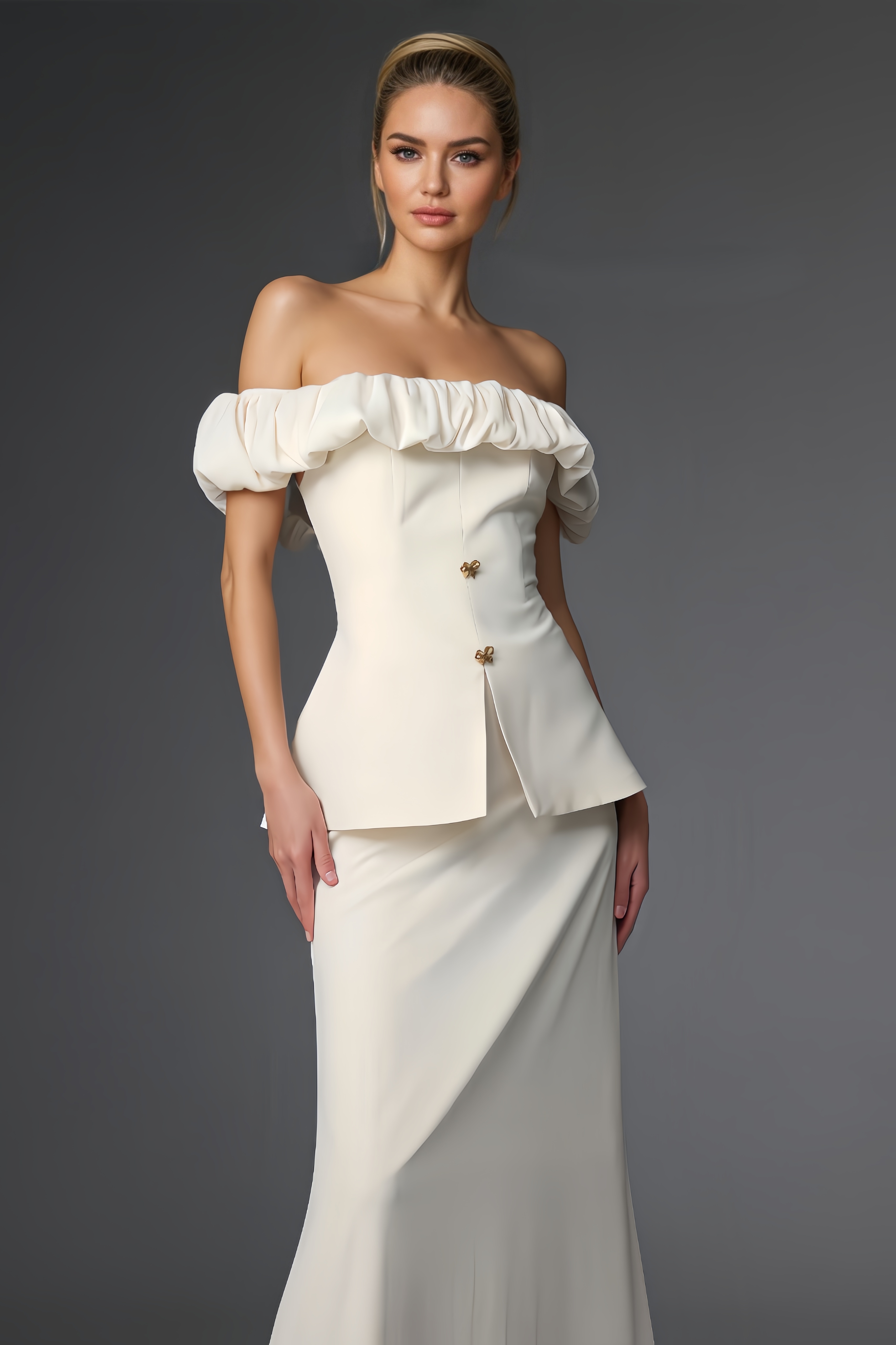 Cesca Ruffled Waist Top And Dress Set