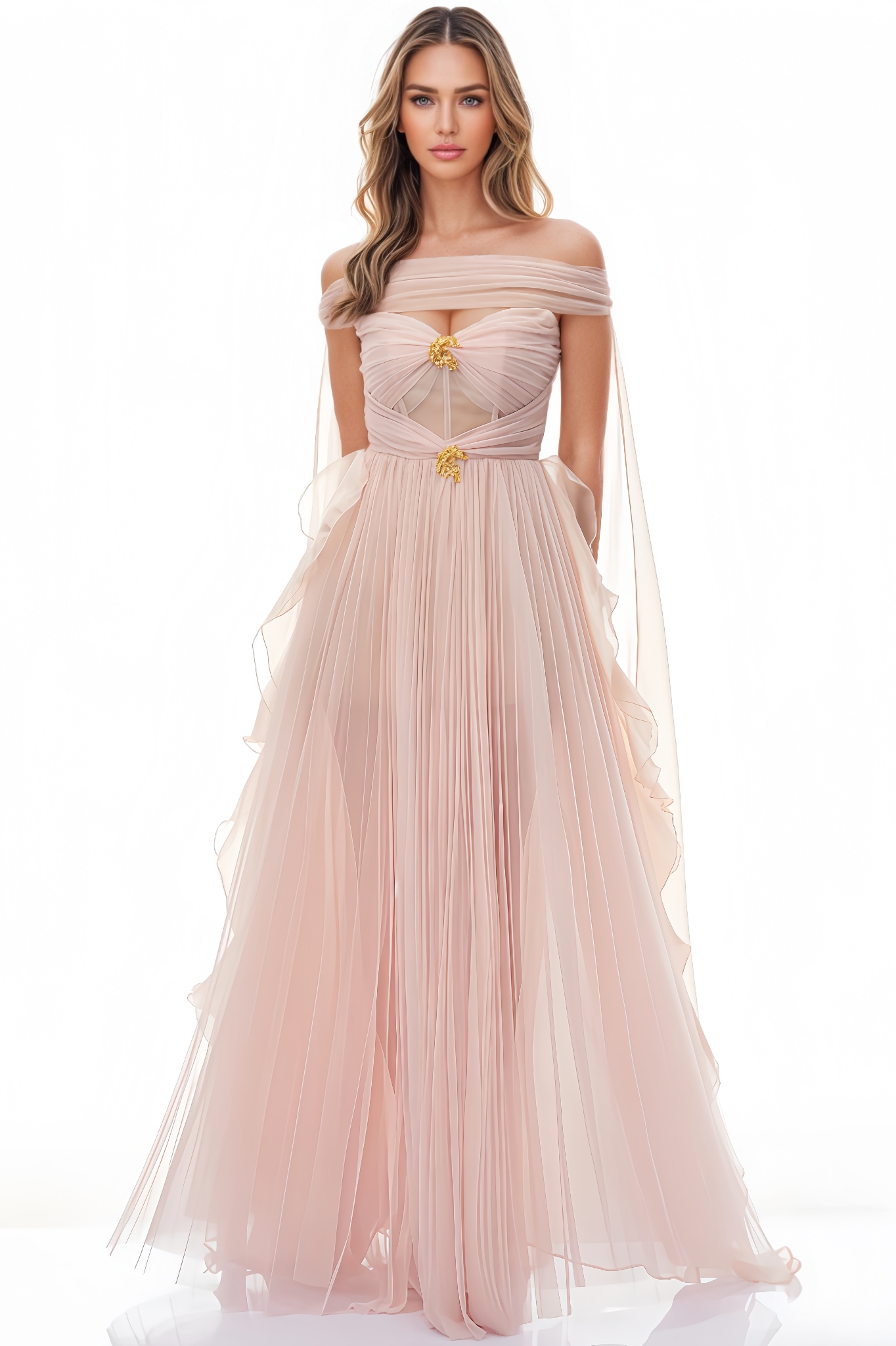 Vori Cape Design Maxi Dress