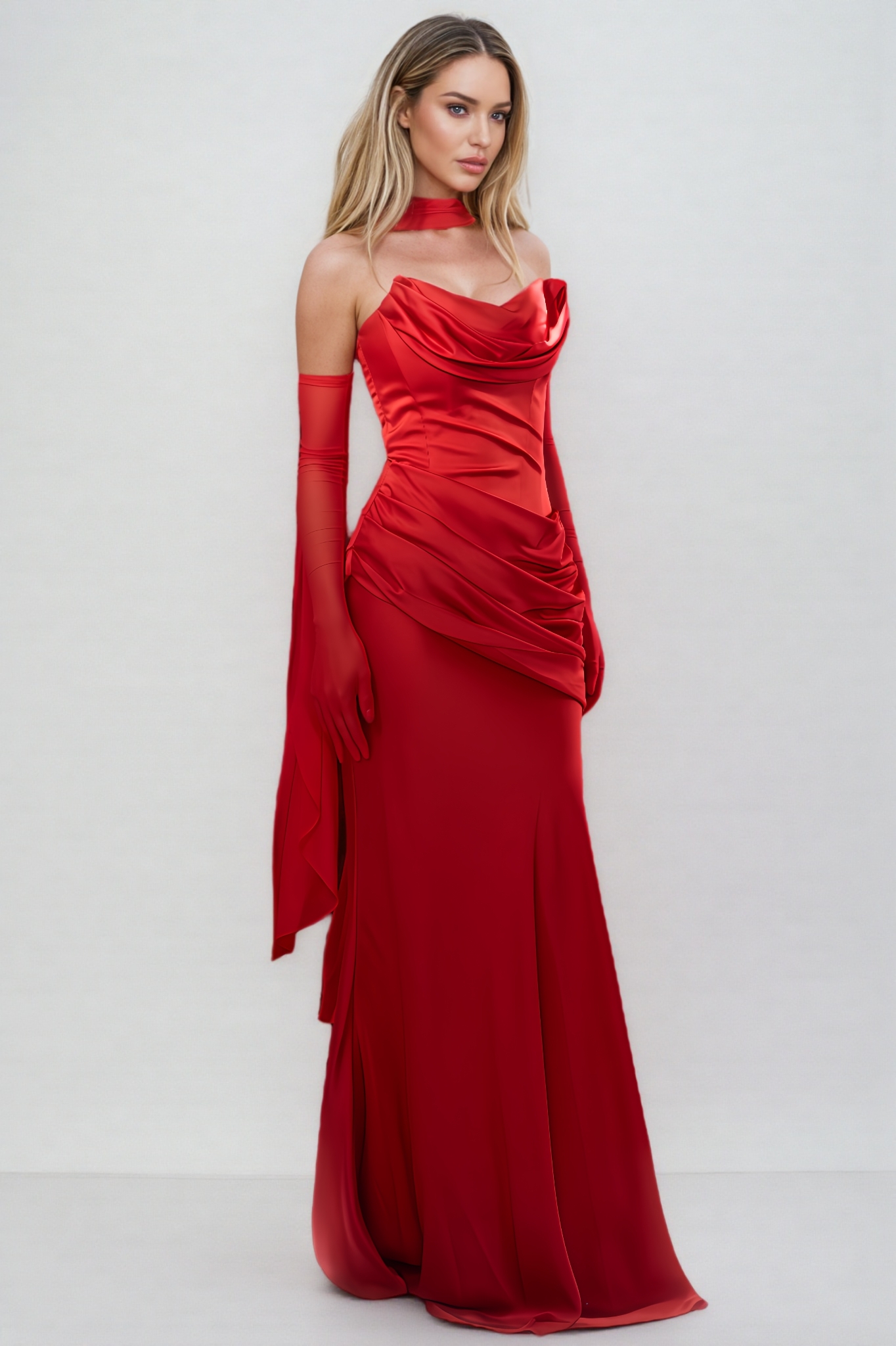 Jary Strapless Ruched Maxi Dress