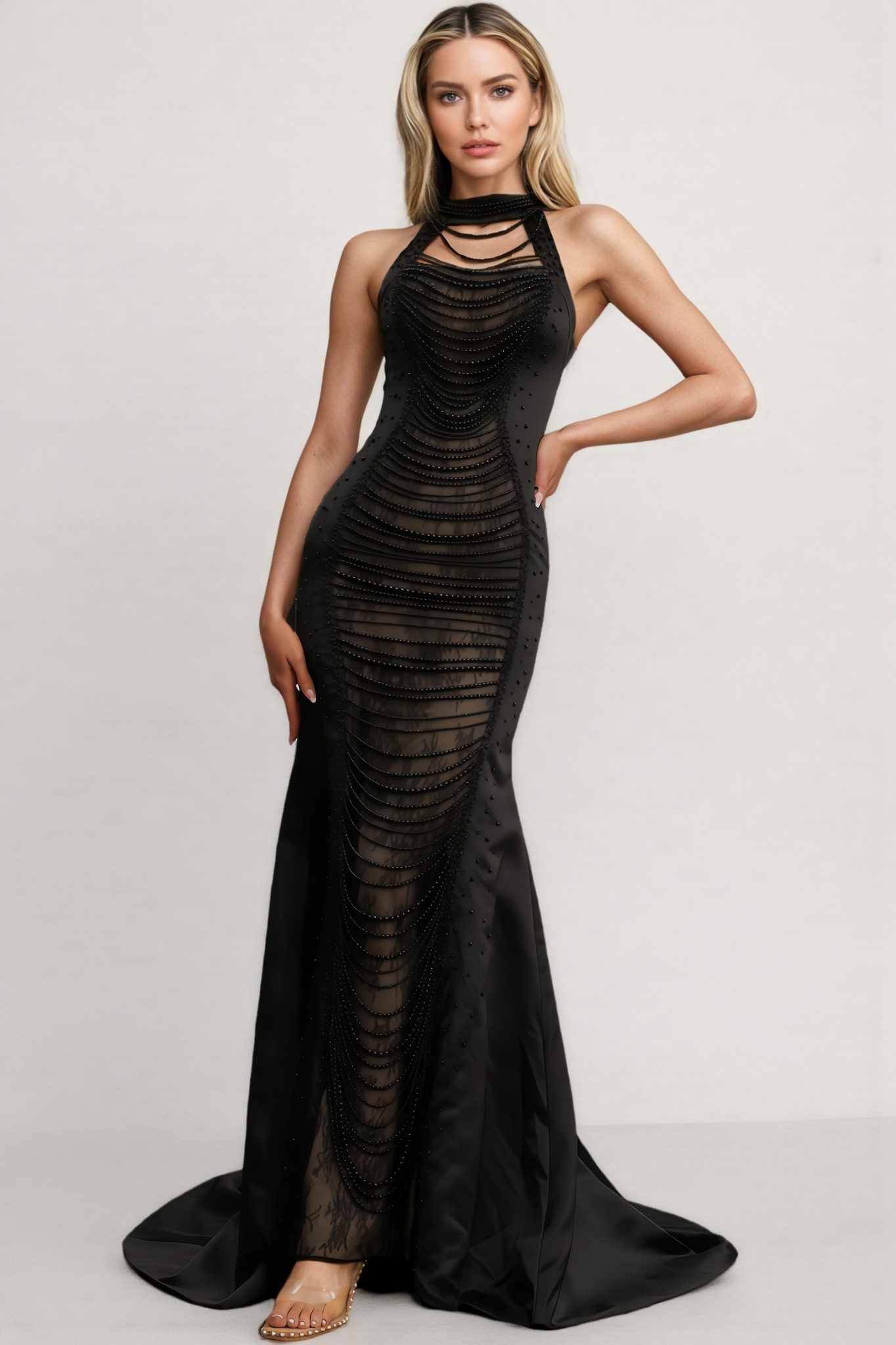 Vori Beaded Mermaid Maxi Dress