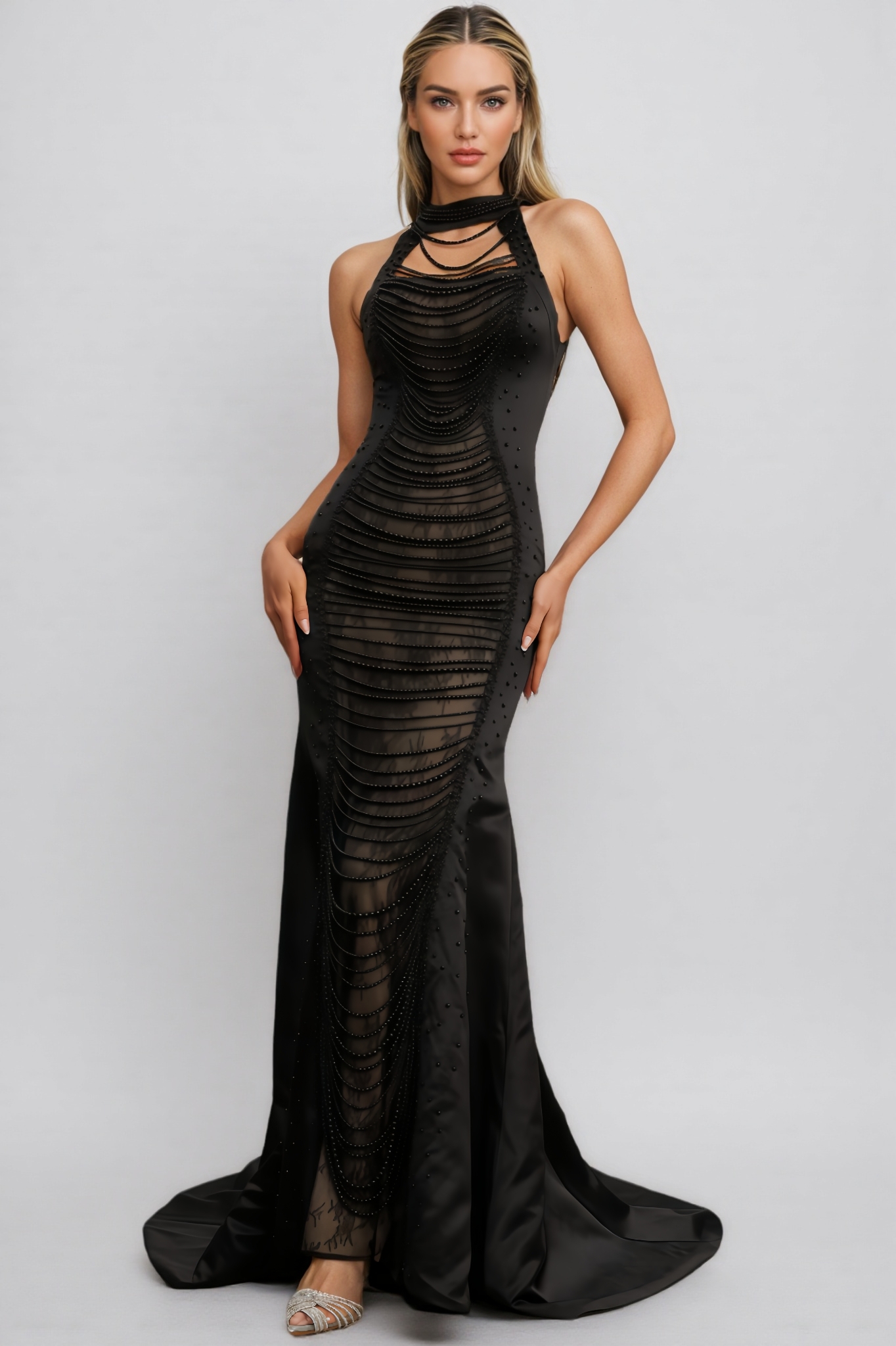 Vori Beaded Mermaid Maxi Dress
