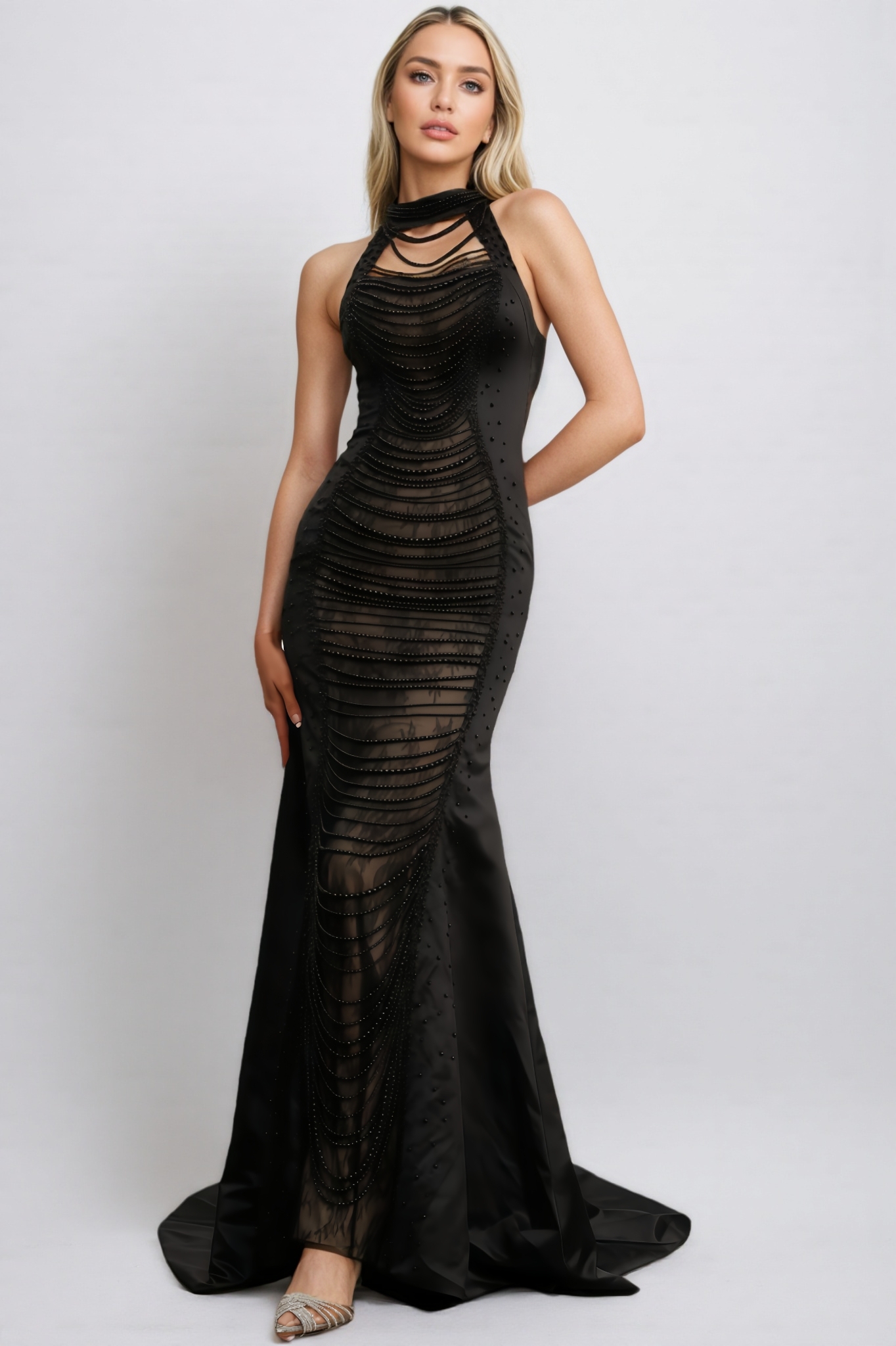 Vori Beaded Mermaid Maxi Dress
