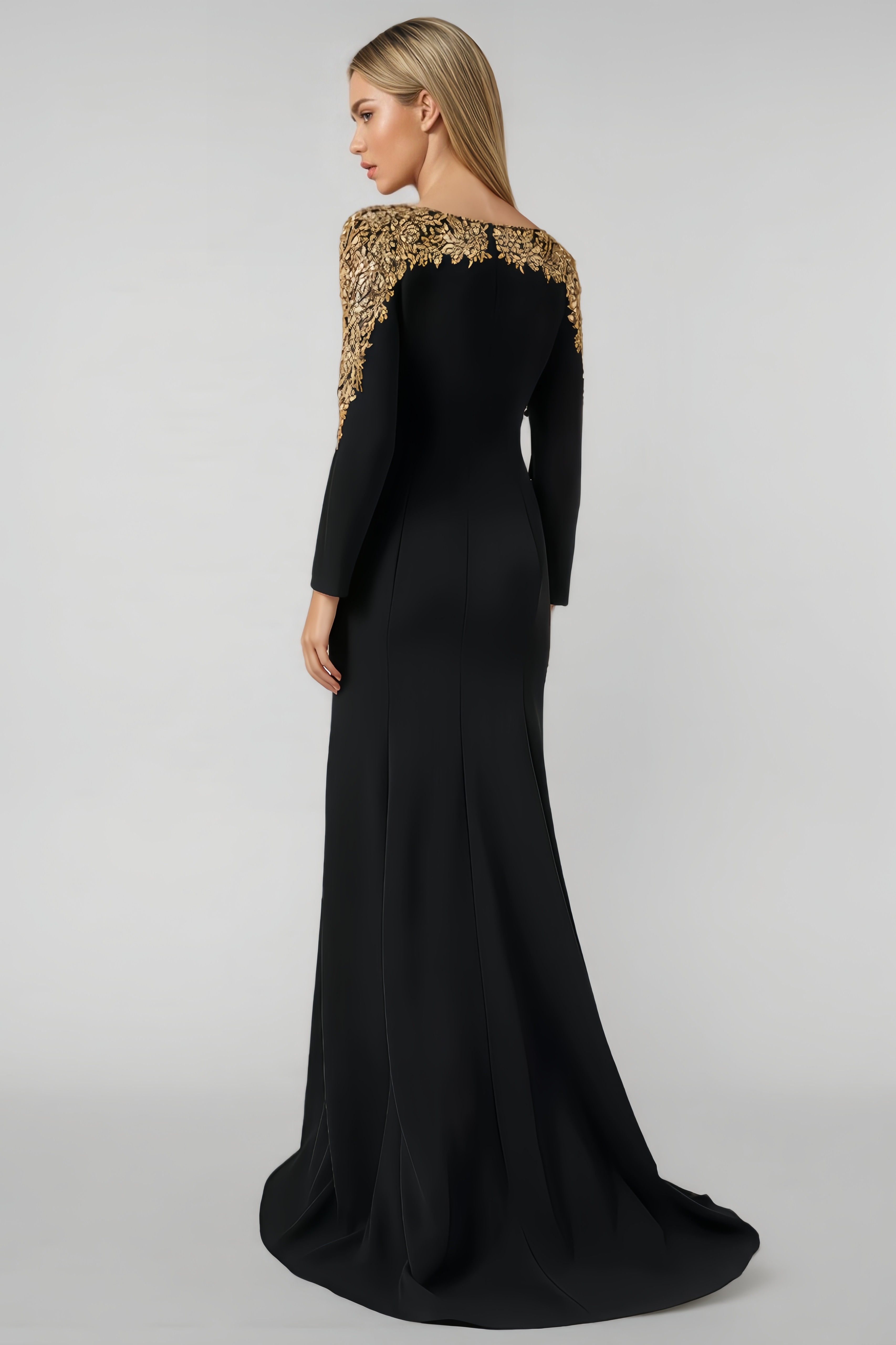 Jacinda Long-Sleeved Sequin Maxi Dress