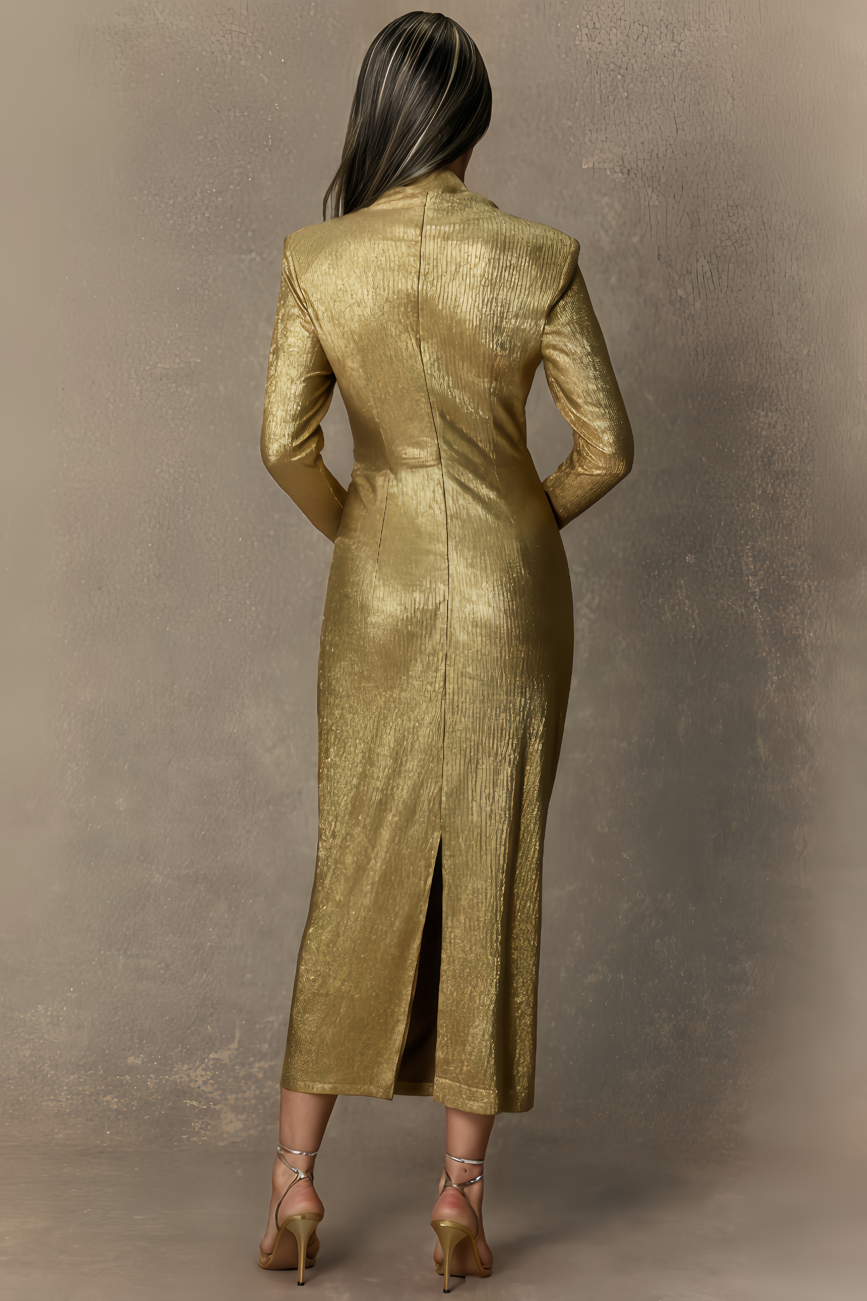 Miley Floral Embellished Texture Midi Dress