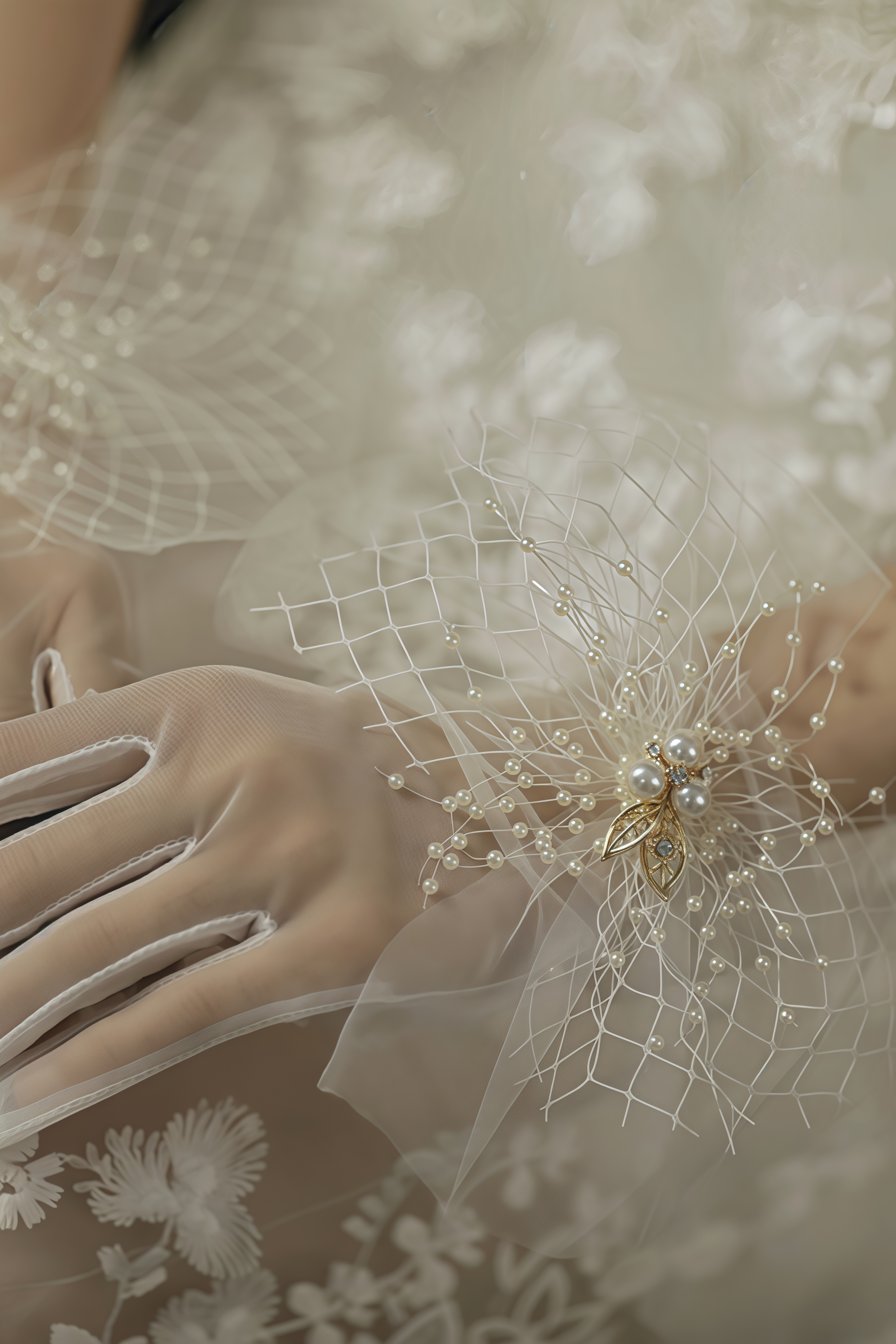 Elsit Pearl Bow Gloves