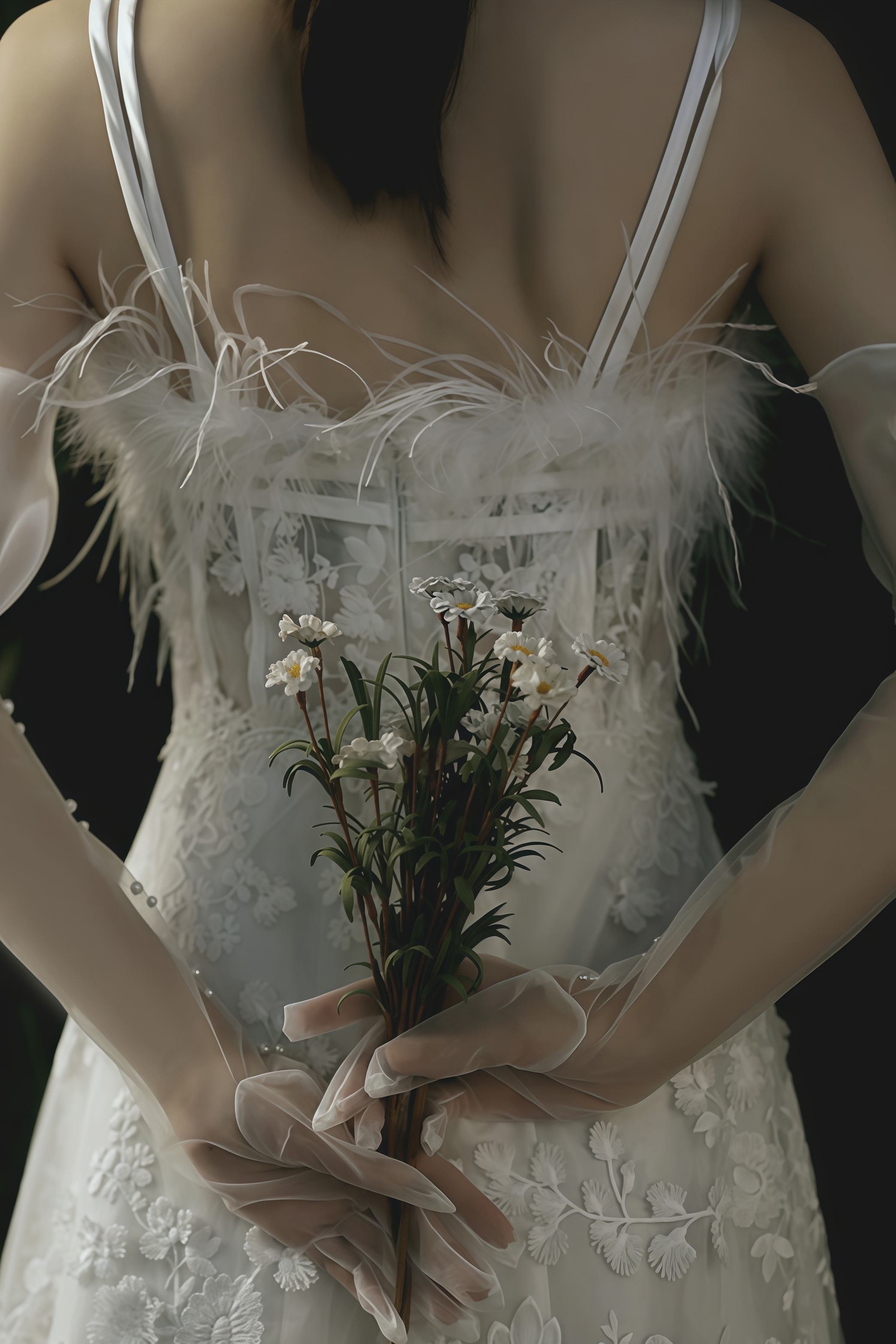 Cynaf Scalloped Beaded Gloves