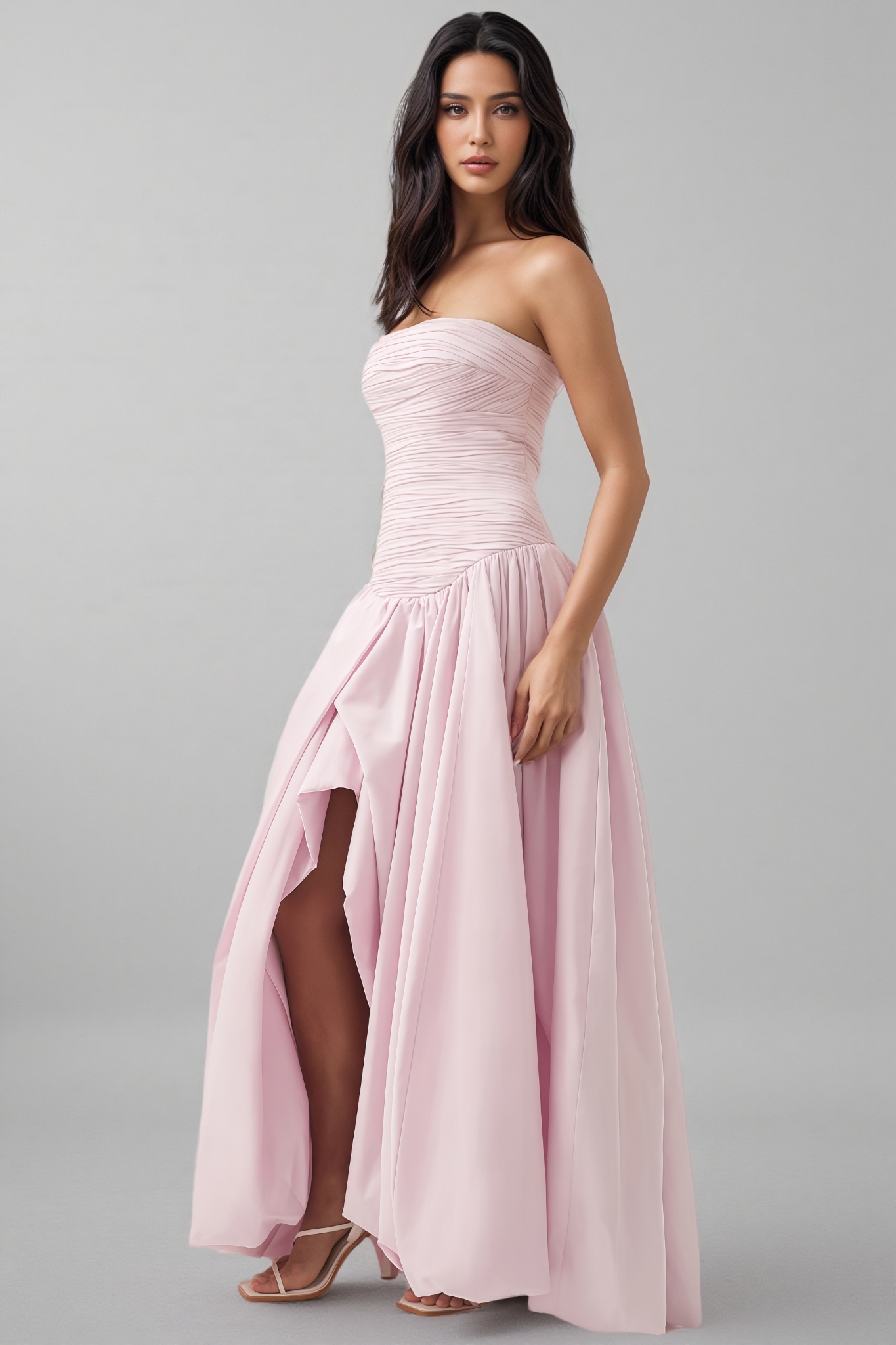 Greer Pink Bubble Trim Maxi Dress