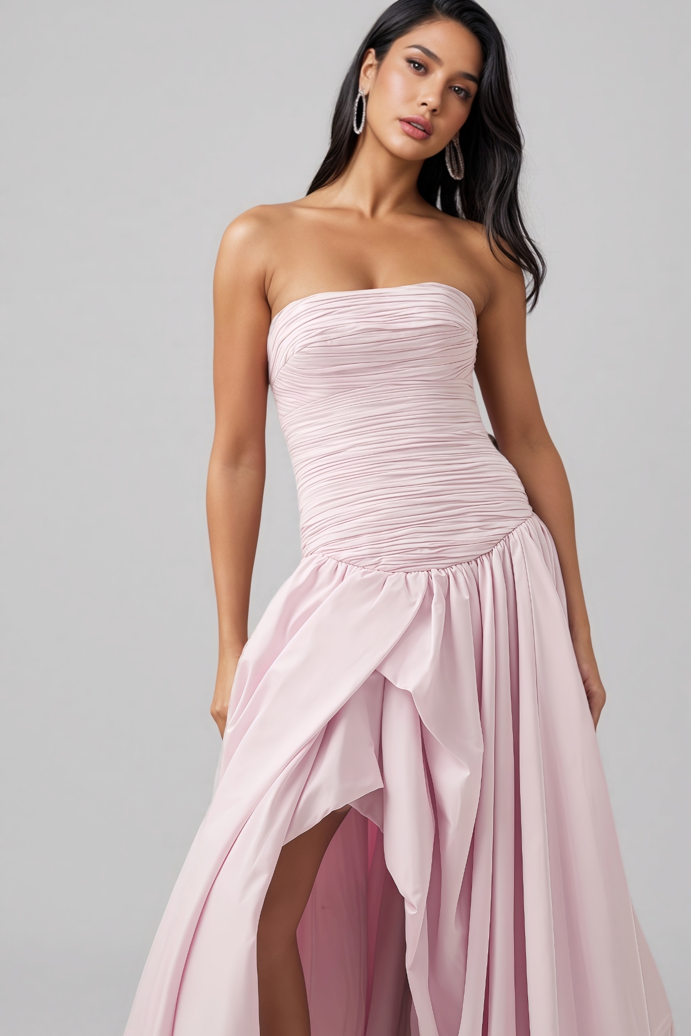 Greer Pink Bubble Trim Maxi Dress