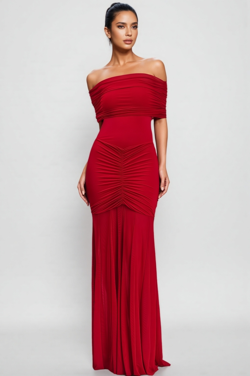 Rowena Strapless Mesh-panelled Dress
