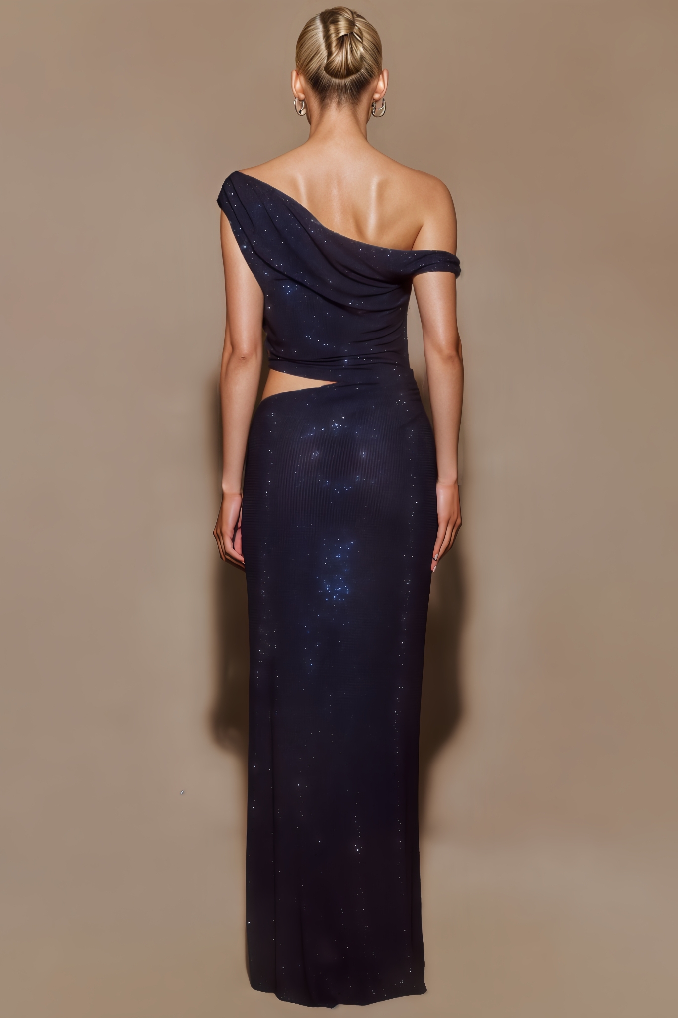 Wyntat Diamante One Shoulder Maxi Dress