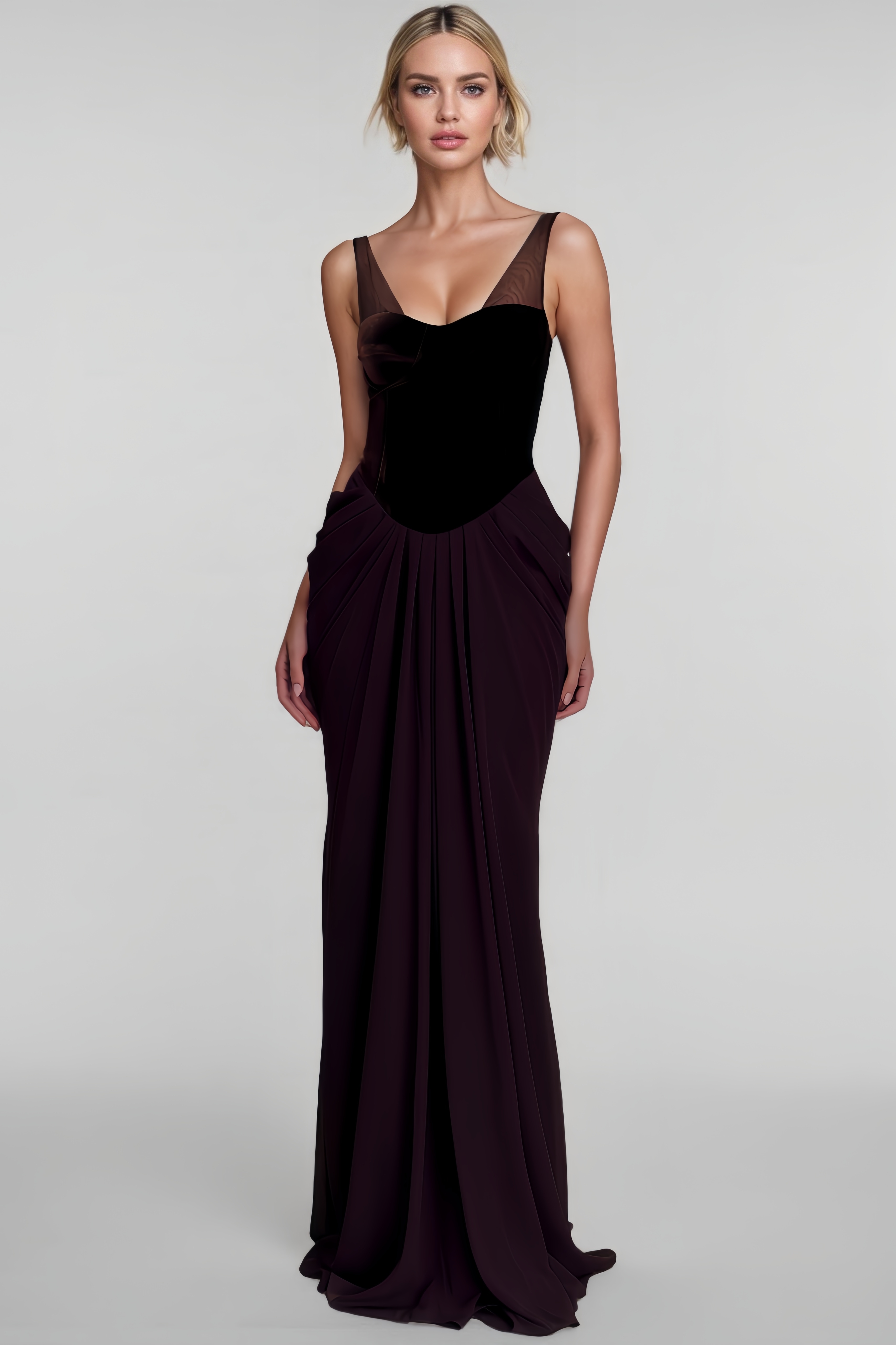 Esther Velvet Corset Maxi Dress