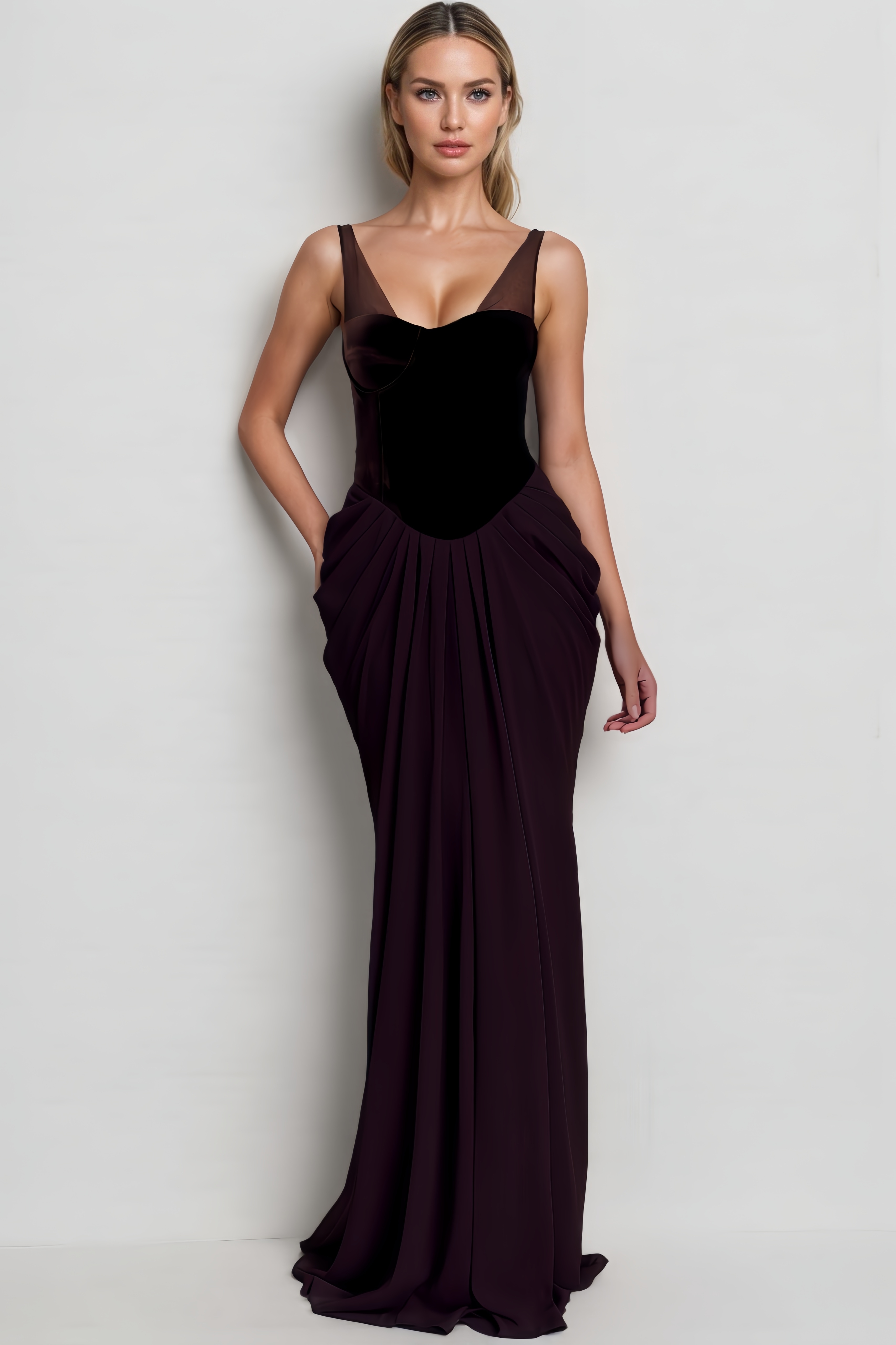 Esther Velvet Corset Maxi Dress