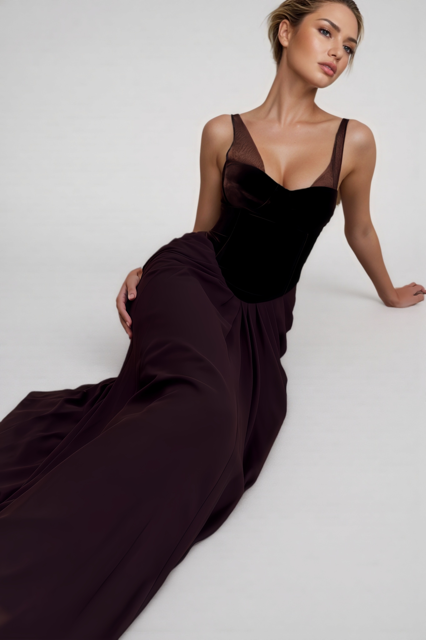 Esther Velvet Corset Maxi Dress