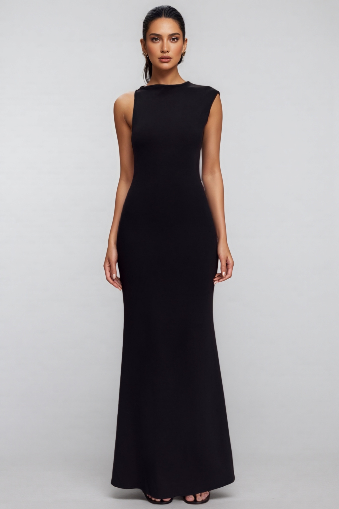 Jerema Black Jersey Cut Out Maxi Dress