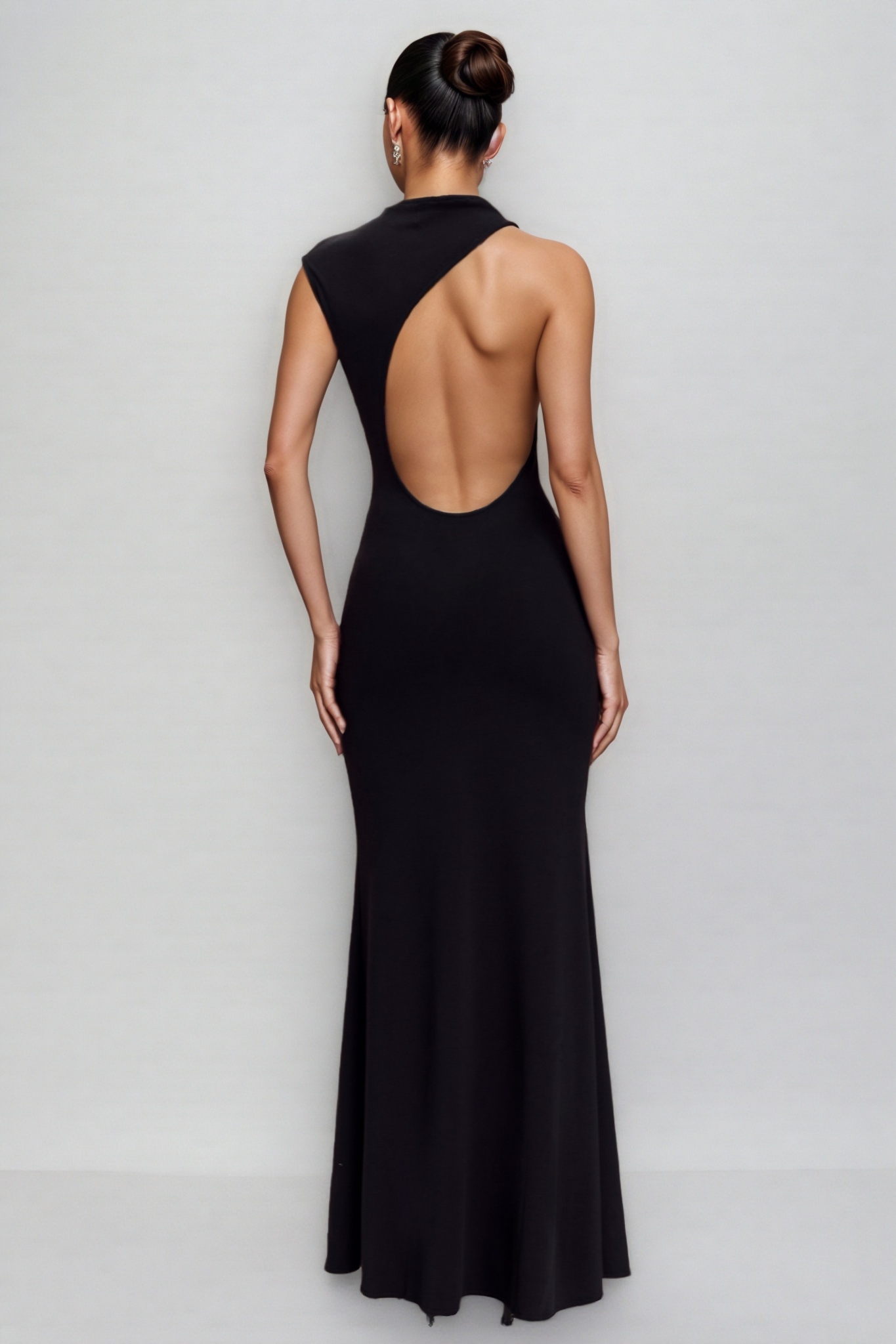 Jerema Black Jersey Cut Out Maxi Dress