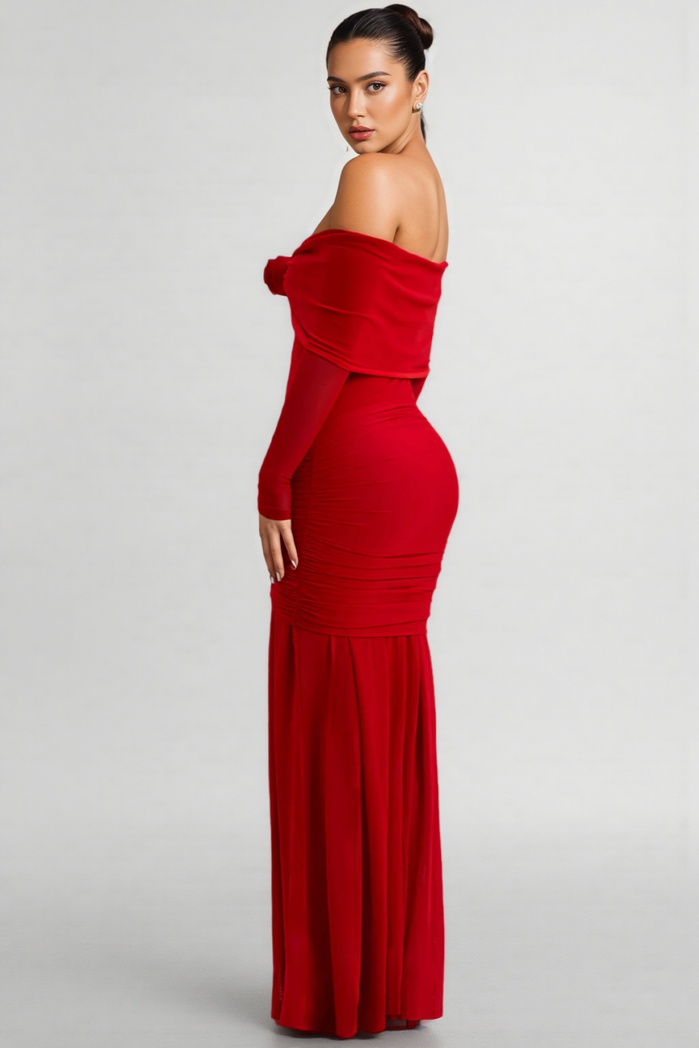 Mylesa Red 3D Floral Maxi Dress 