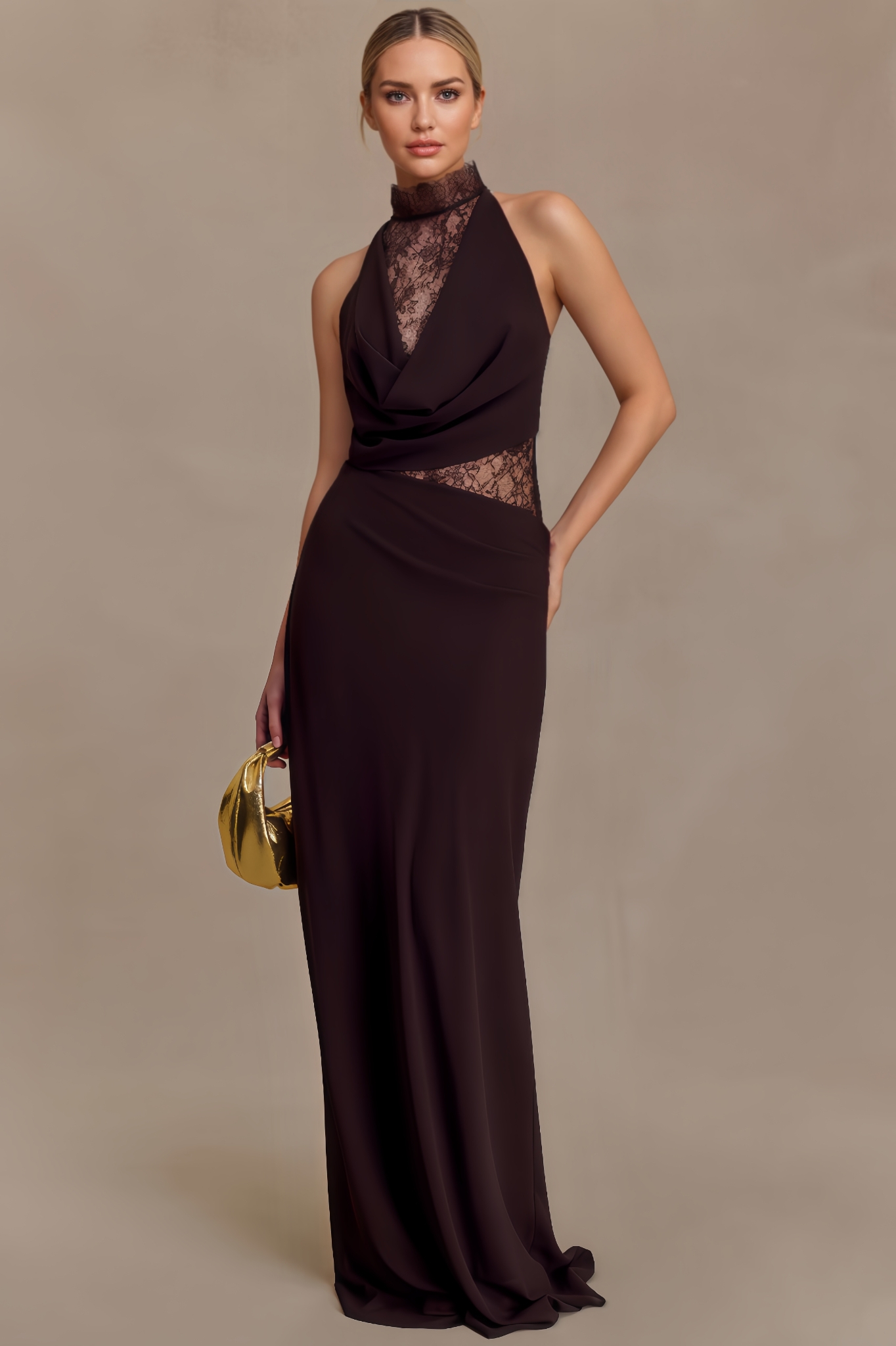 Greer Lace Halter Maxi Dress