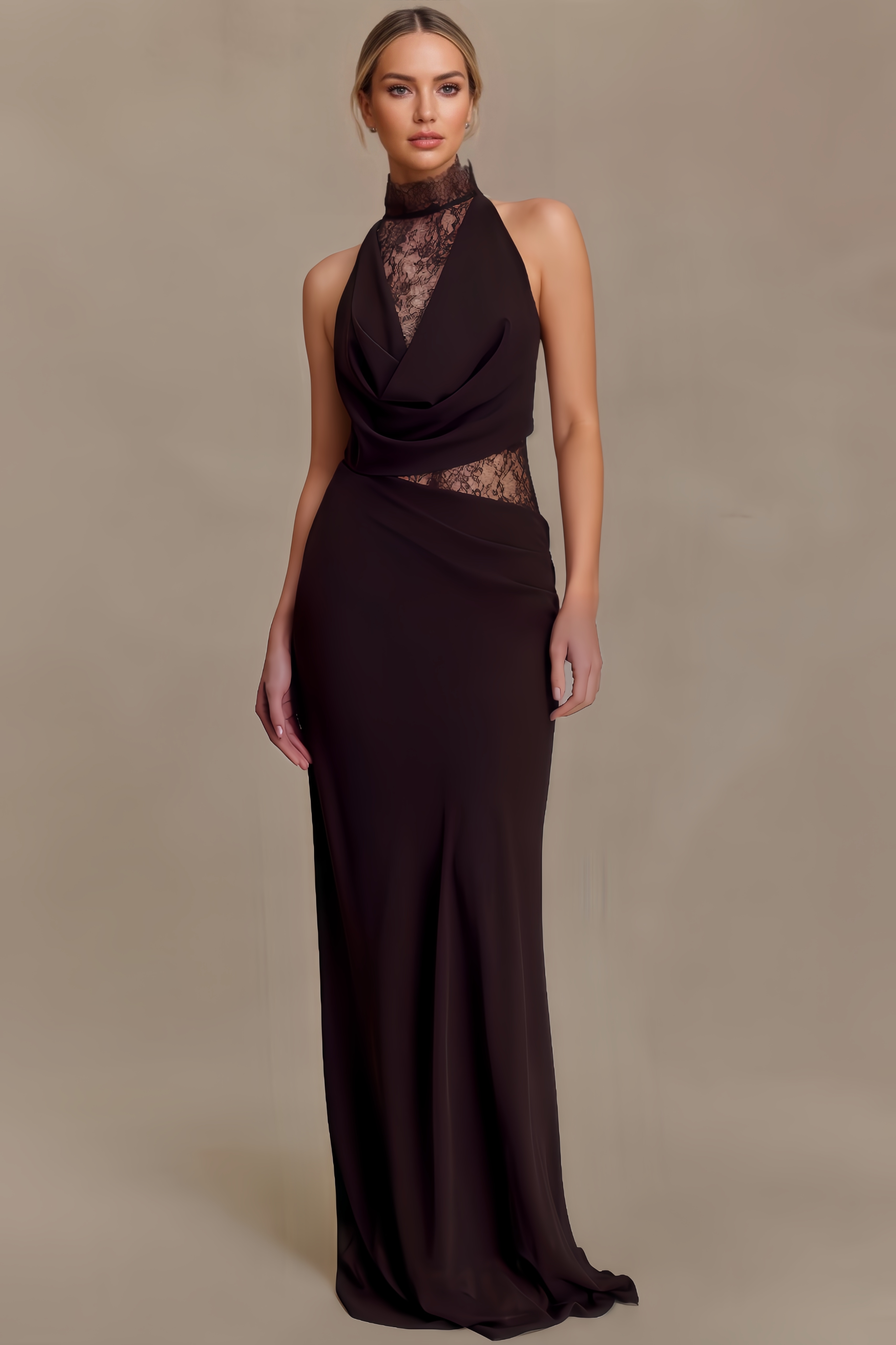 Greer Lace Halter Maxi Dress