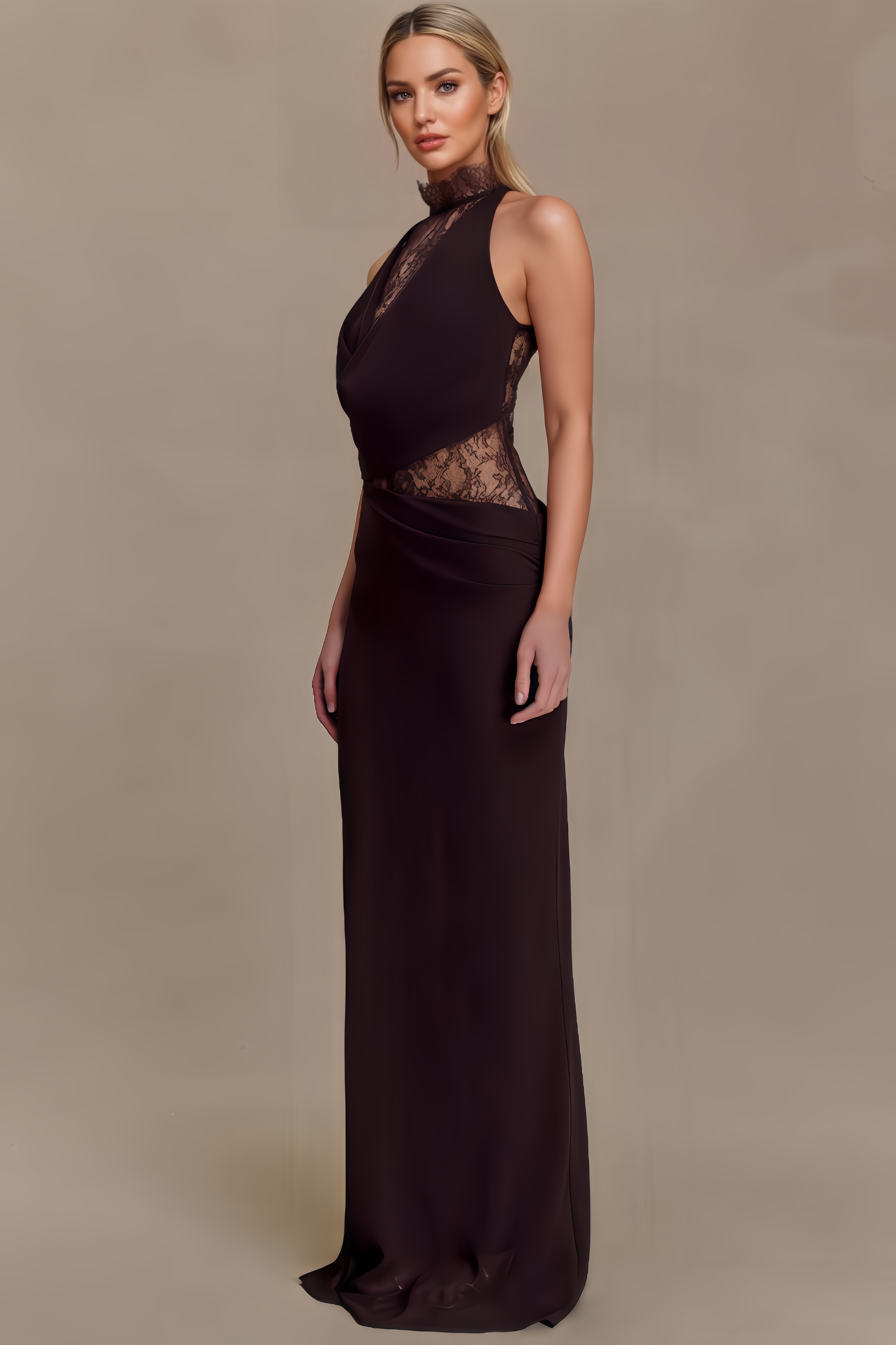 Greer Lace Halter Maxi Dress