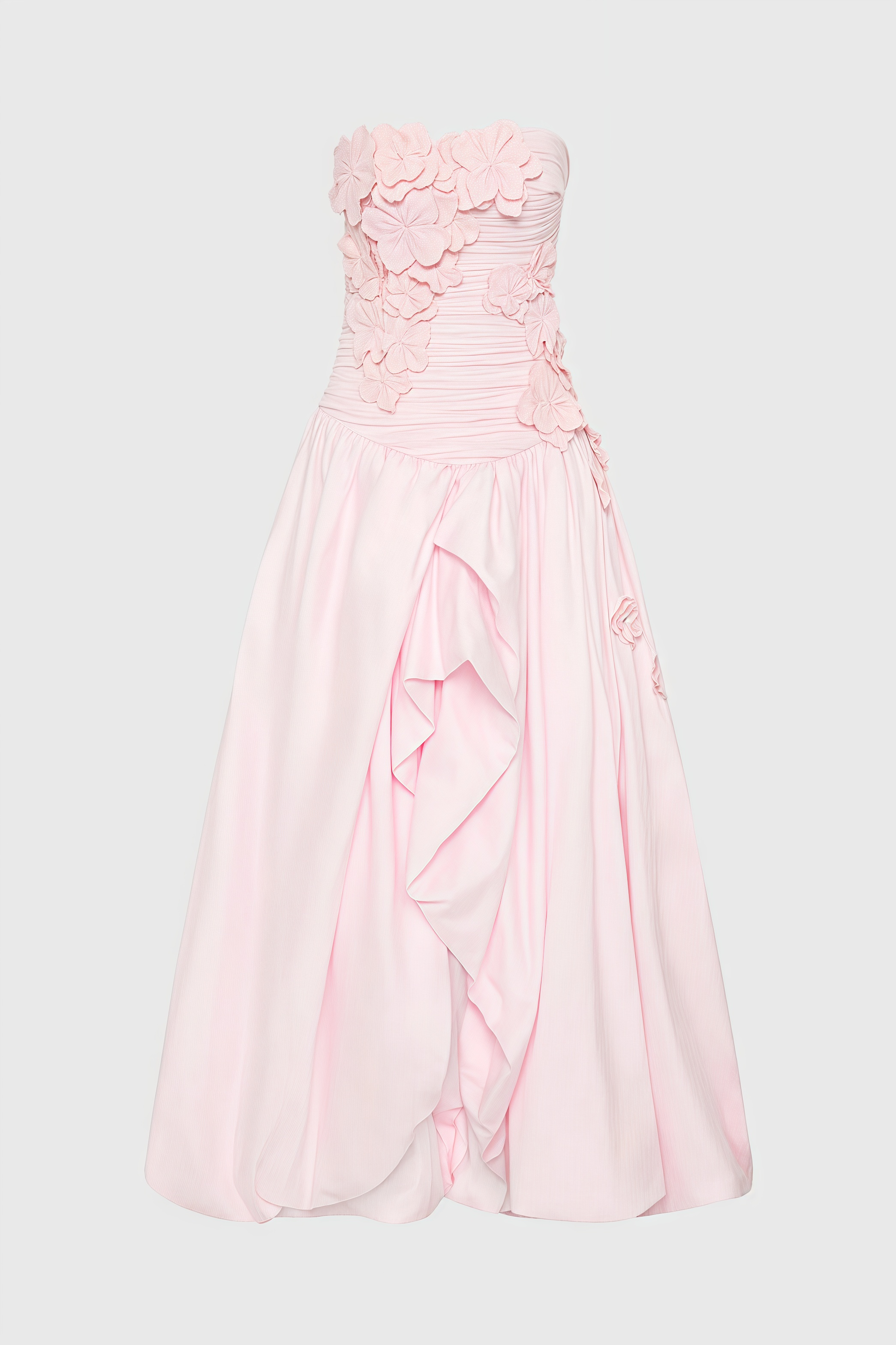 Eliahe Pink 3D Flower Split Maxi Dress