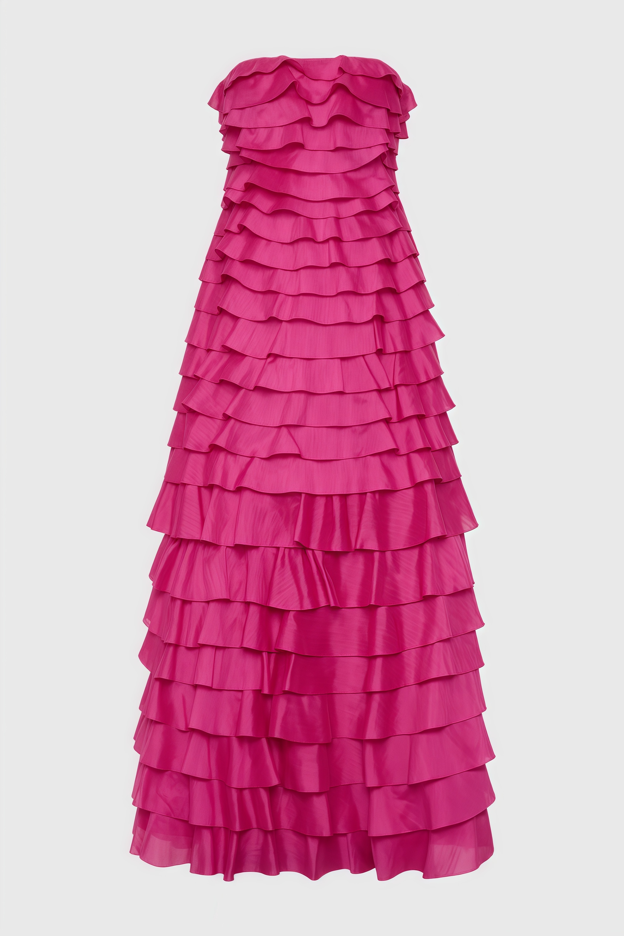 Elija Pink Ruffled Layered Maxi Dress