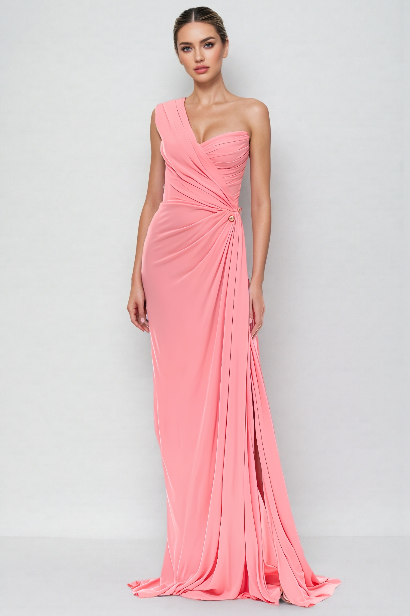 Noelle Draped One Shoulder Maxi Dress
