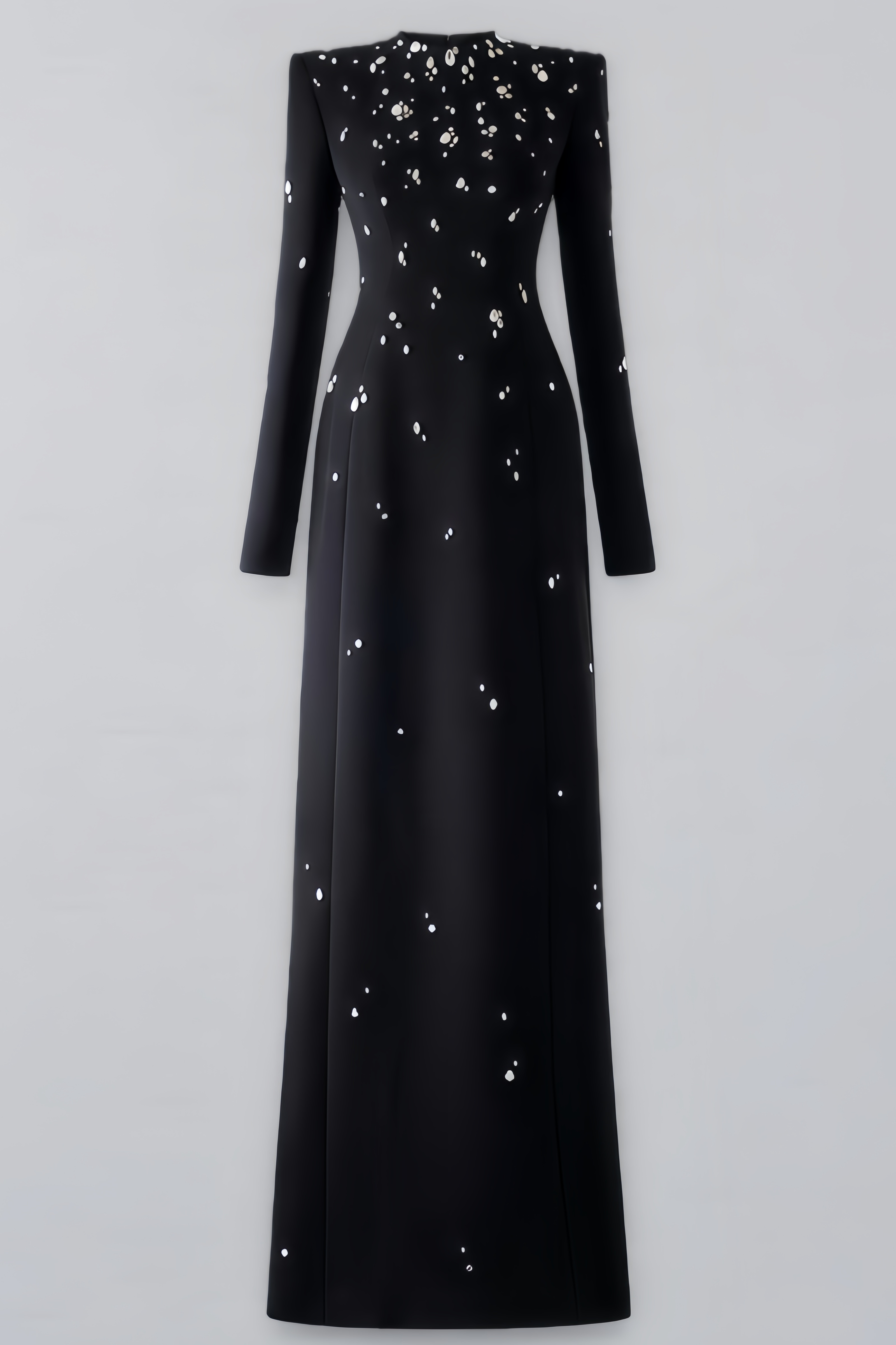 Terlyn Stone Embellished Long Sleeve Maxi Dress