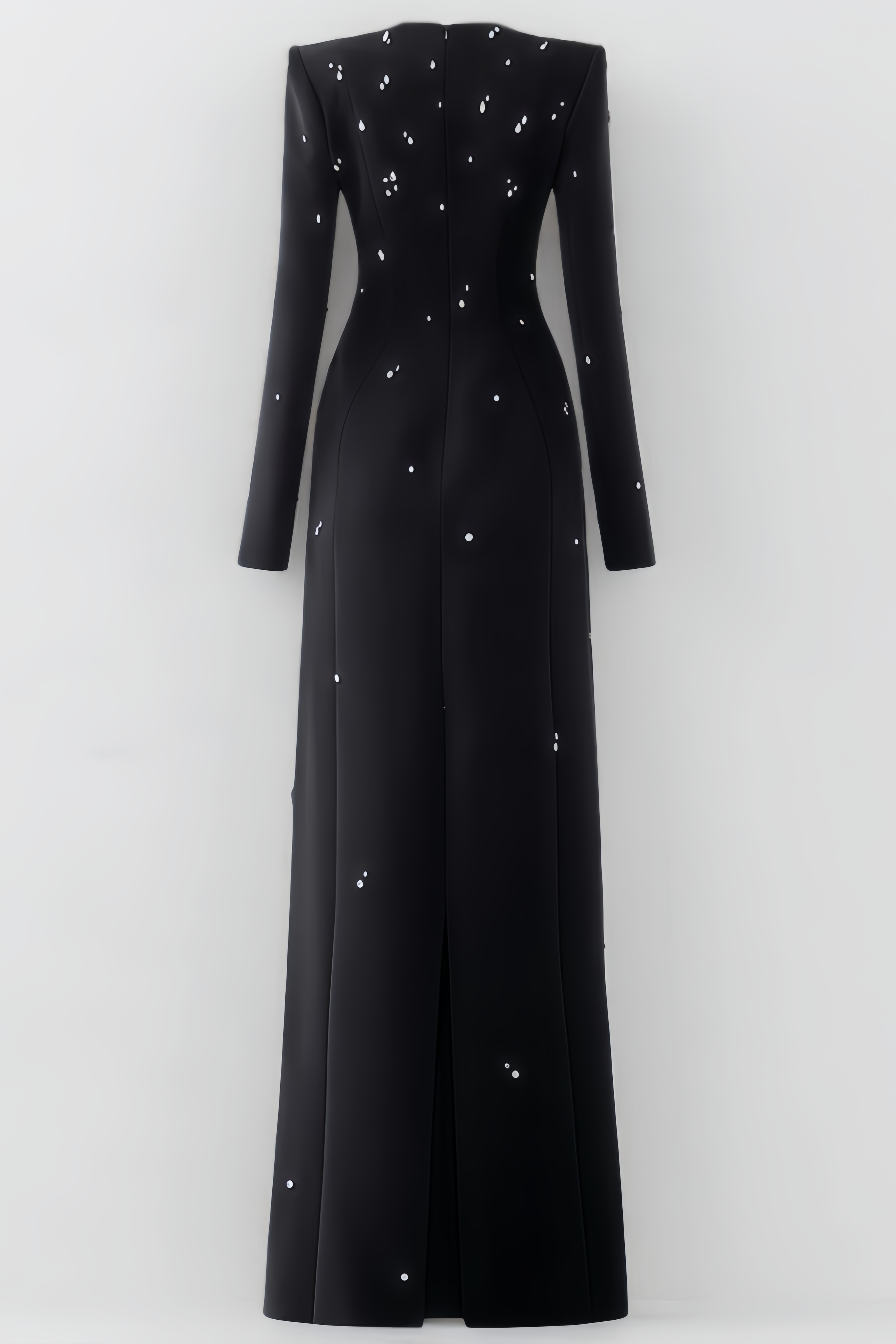 Terlyn Stone Embellished Long Sleeve Maxi Dress
