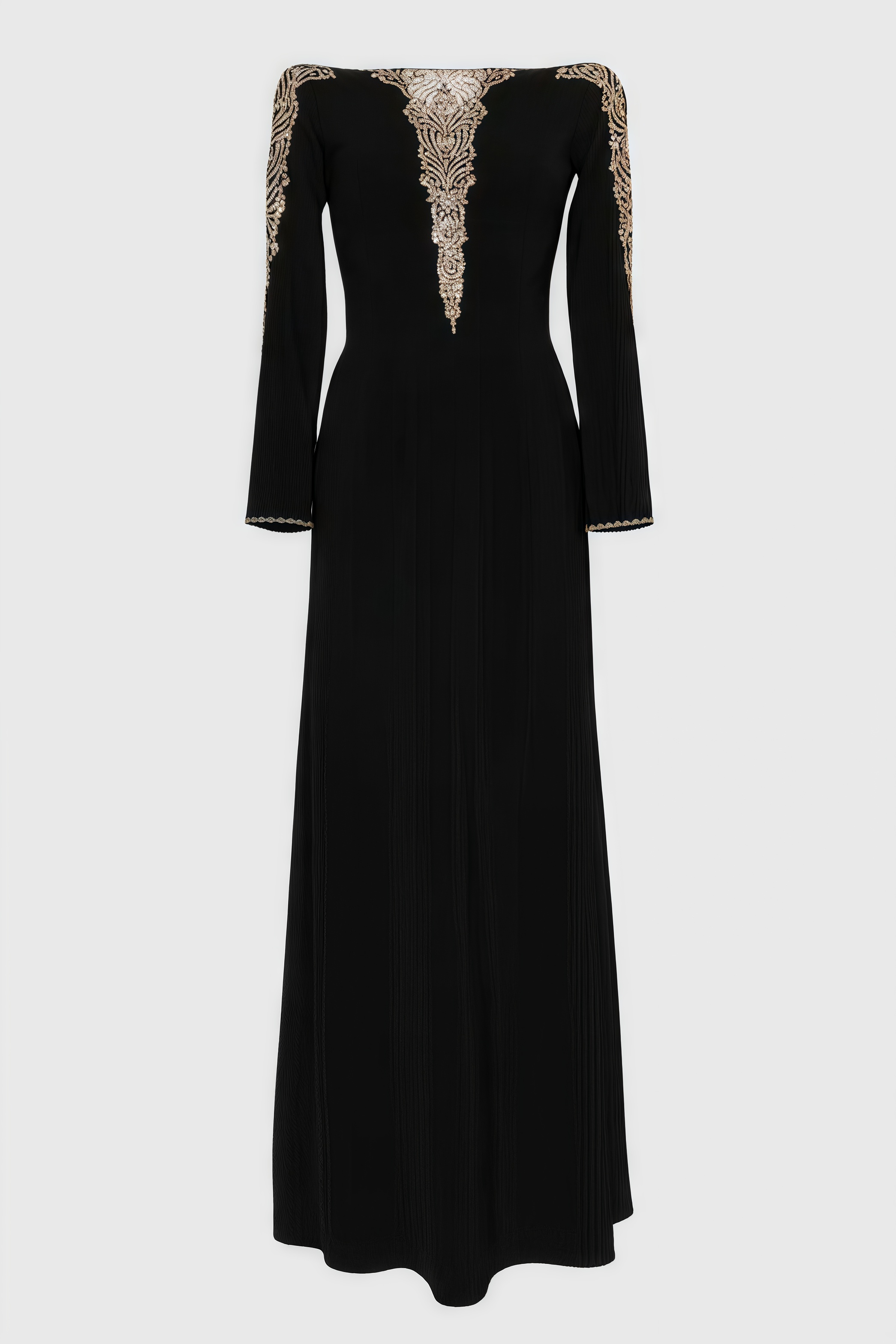Eiratk Black Beaded Diamond Mesh Maxi Dress