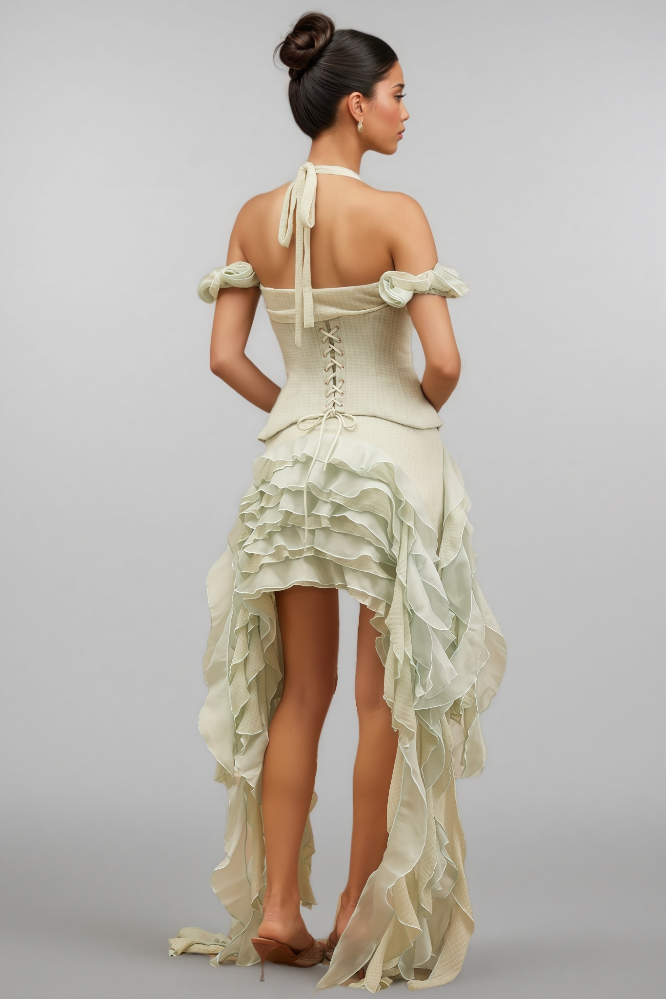 Daele Hanging Neck Fringe Mini Dress