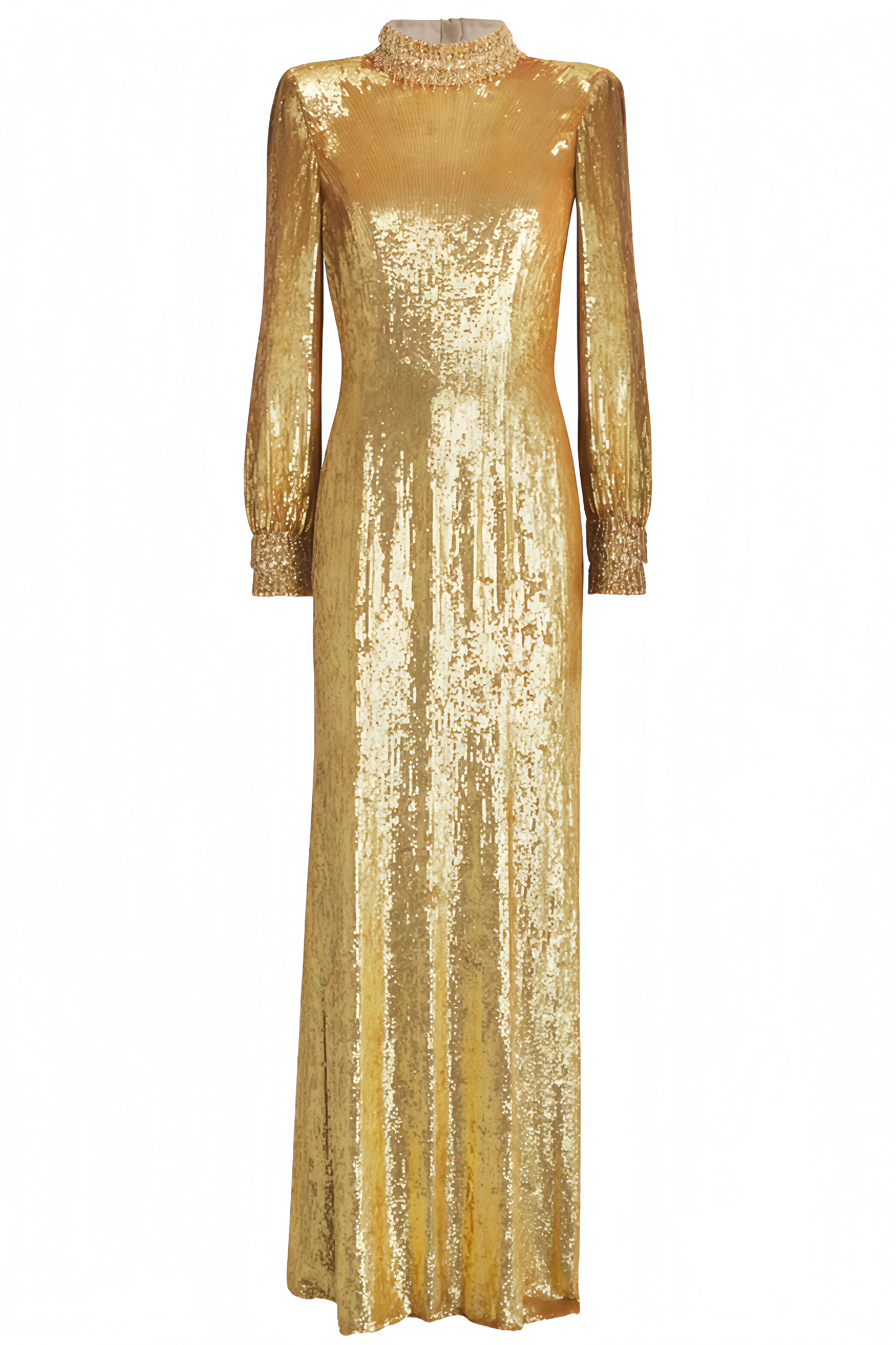 Tada Golden Sequin Maxi Dress