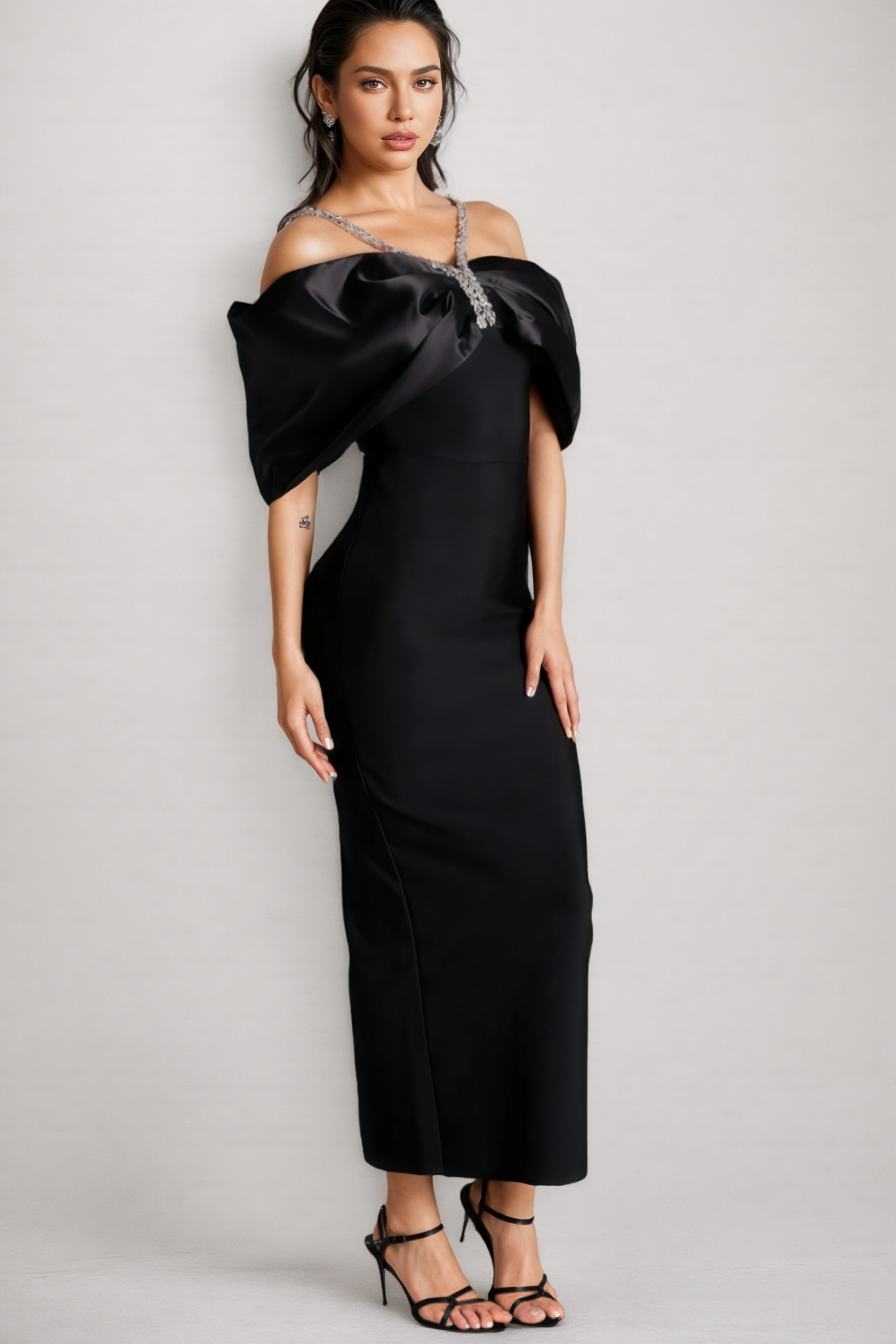 Satu One Shoulder Diamond Maxi Dress