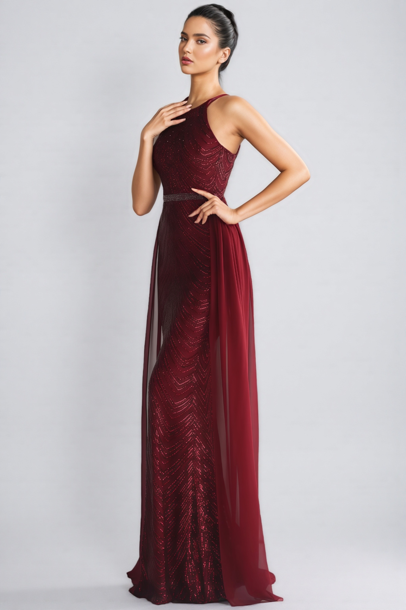 Fritz Spaghetti Strap Sequin Maxi Dress