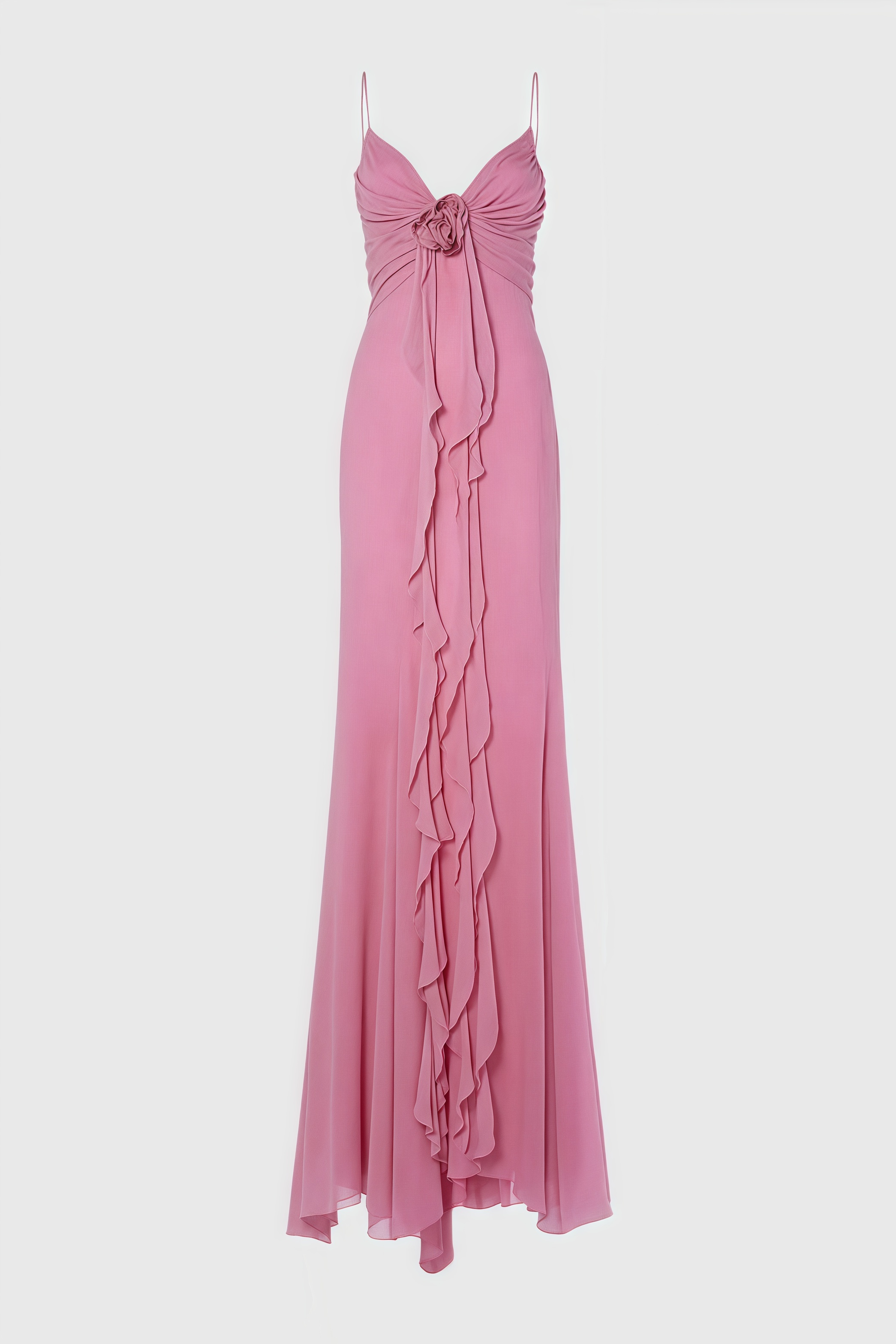 Xinia Pink 3D Flower Backless Maxi Dress