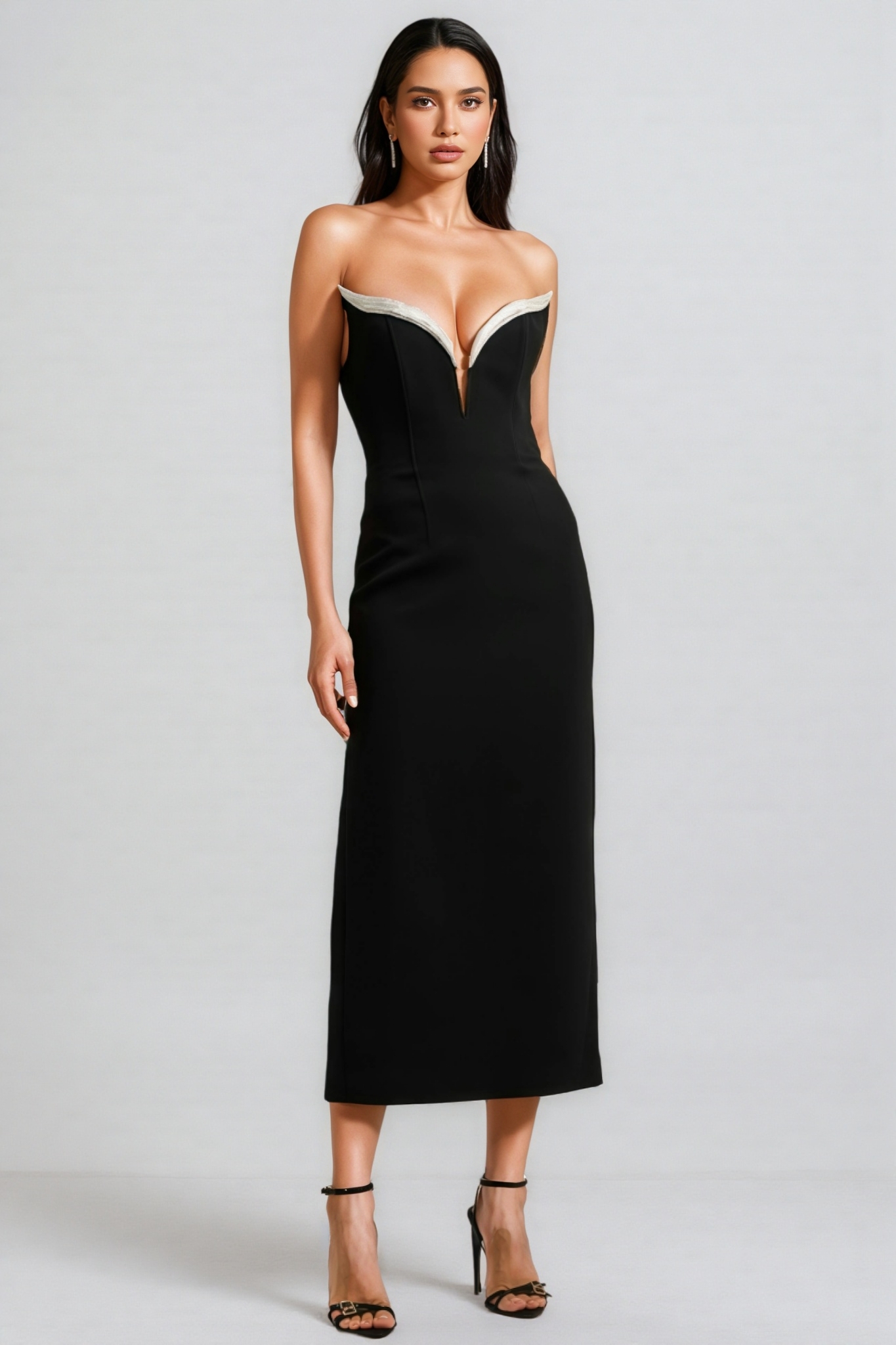 Floyd Strapless Crystal Embellished Midi Dress