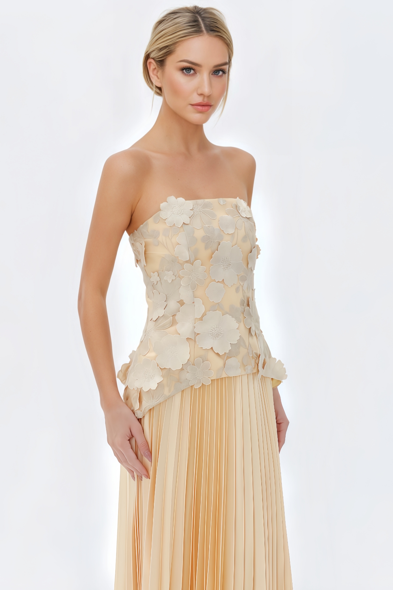 Ursin 3D Floral Blouse and Skirt Set