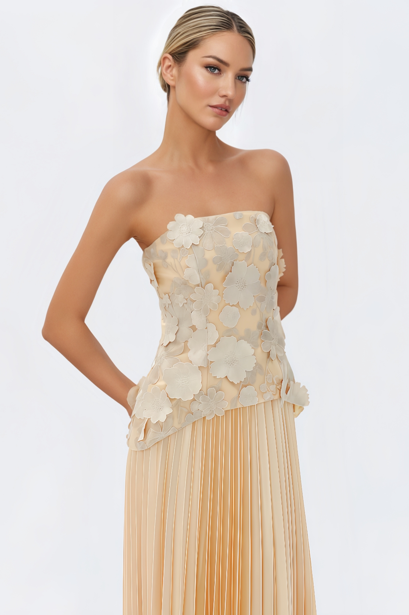 Ursin 3D Floral Blouse and Skirt Set