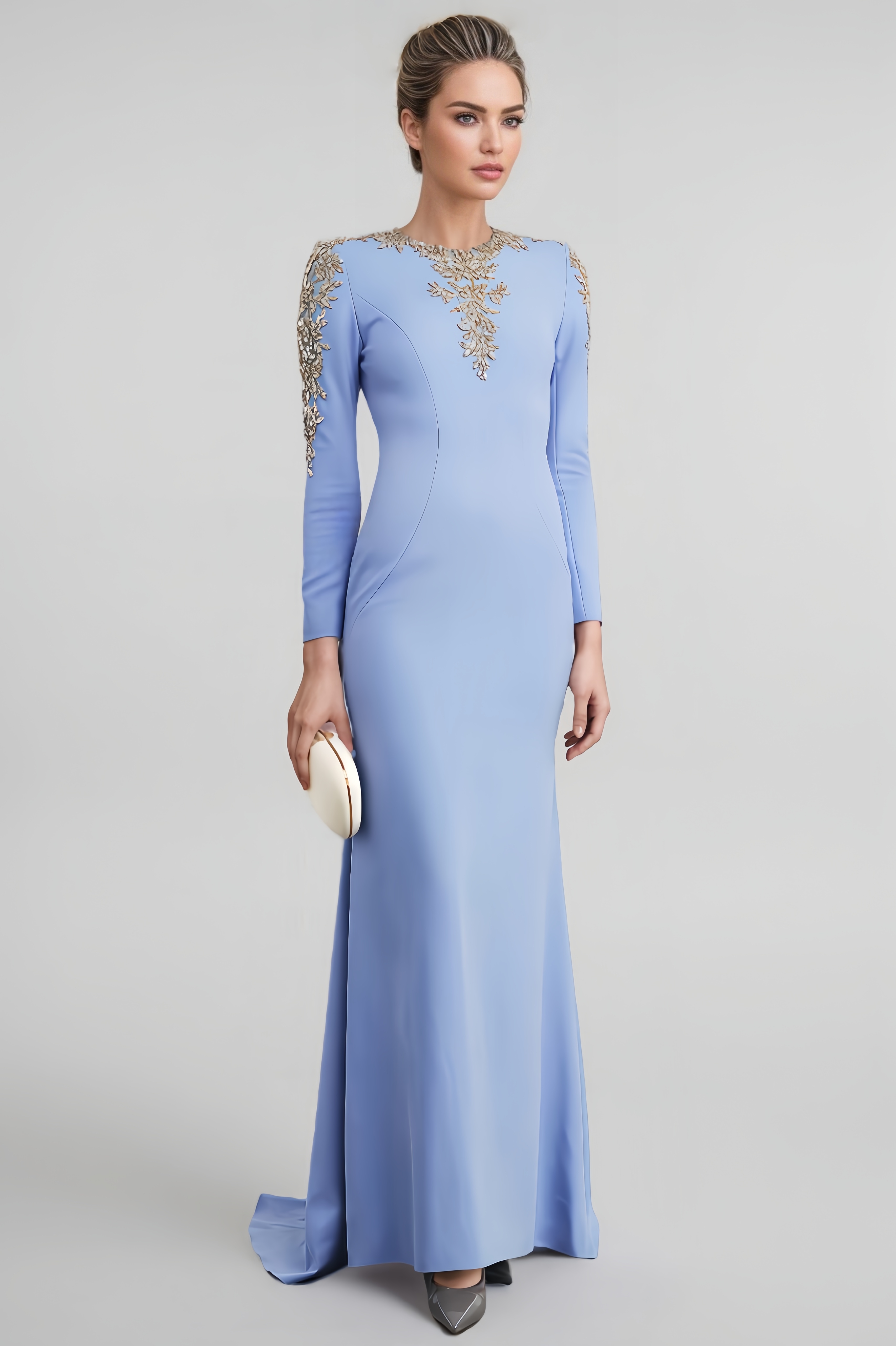 Yamaly Sequin-Trimmed Maxi Dress