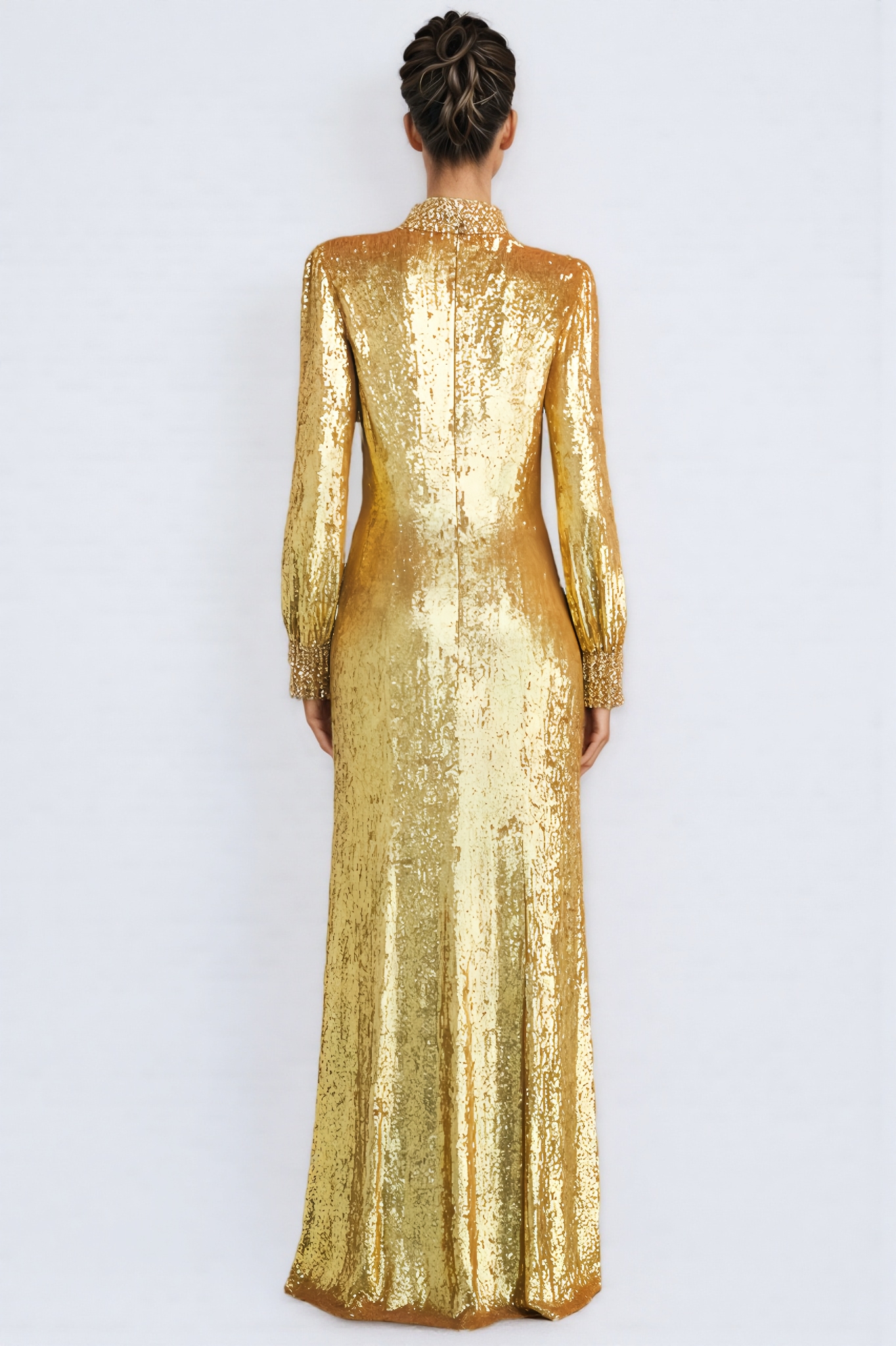 Tada Golden Sequin Maxi Dress