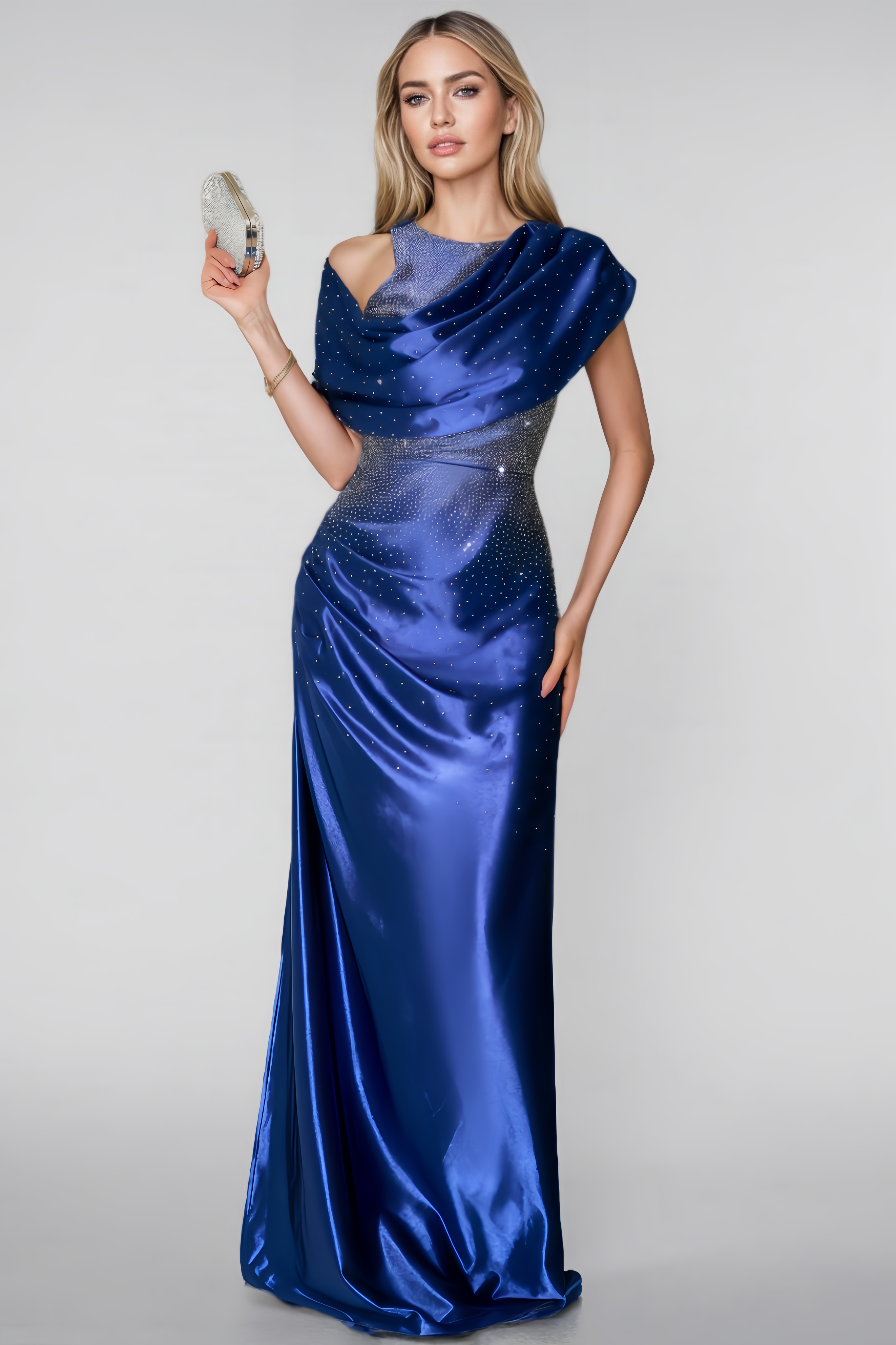 Hena Sequin-Embellished Slit Maxi Dress