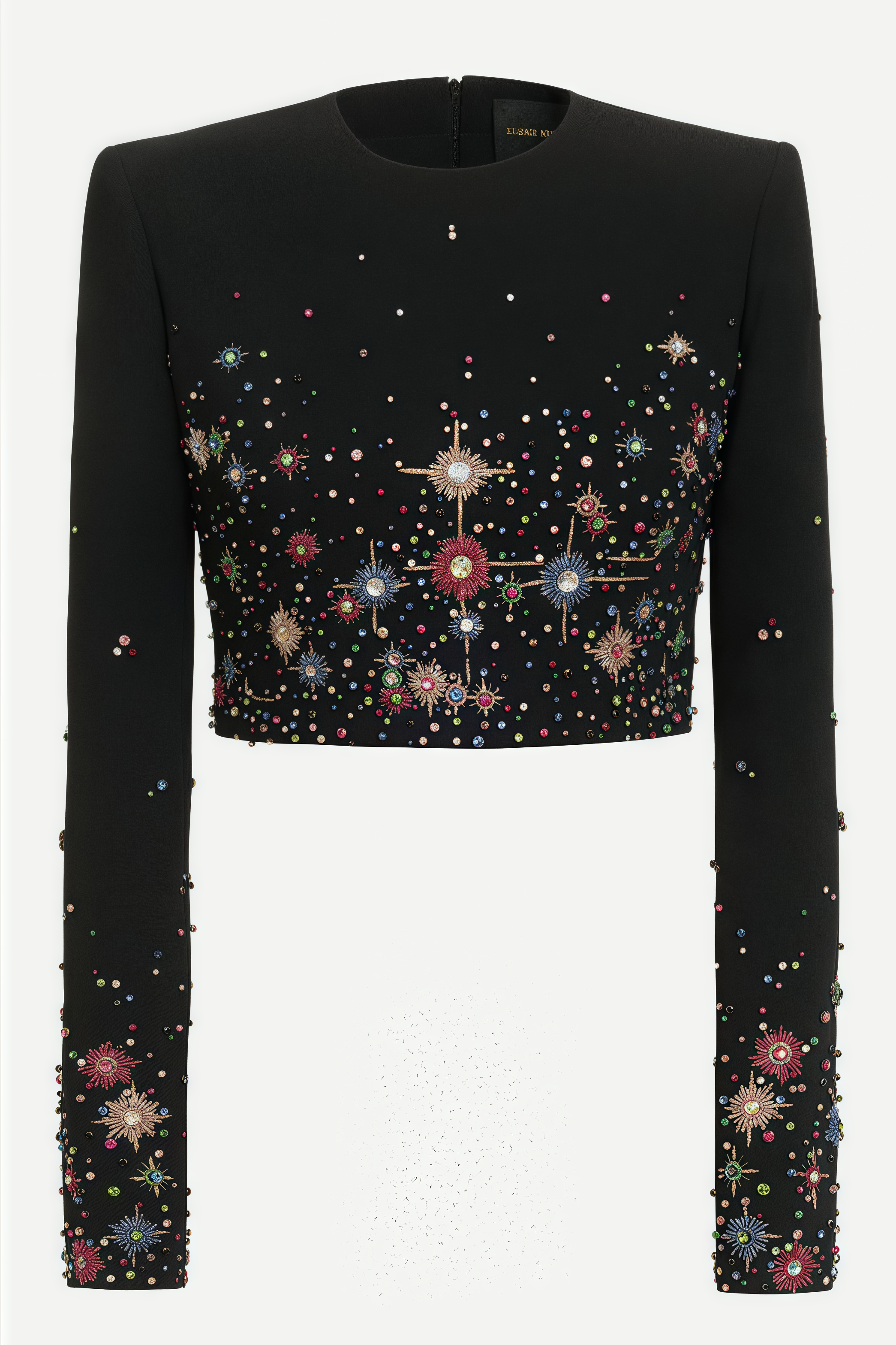 Marglt Black Rhinestone Stud Maxi Dress Set