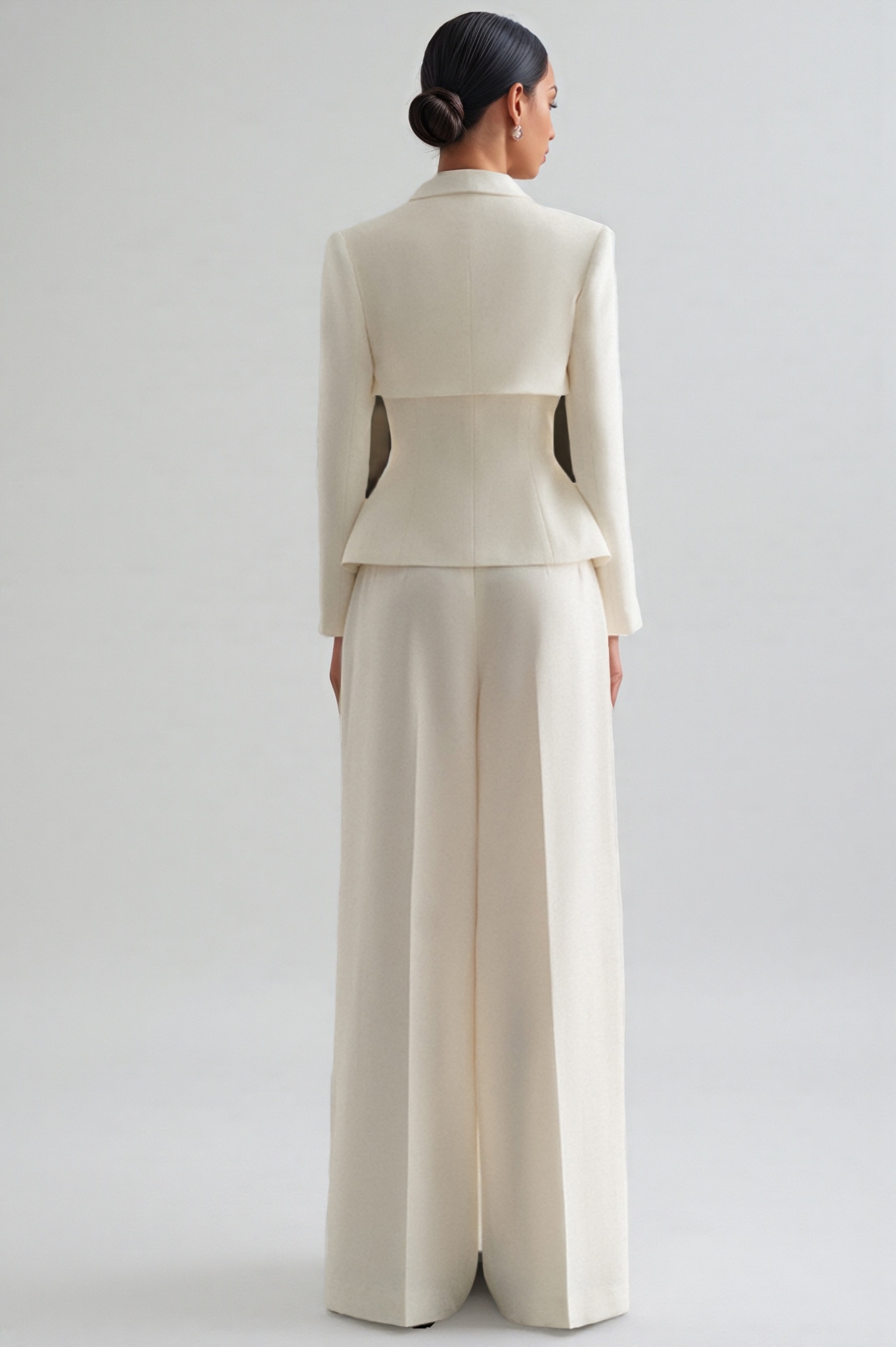 Fiorlk Beige 3D Flower Suit Two-Piece Set