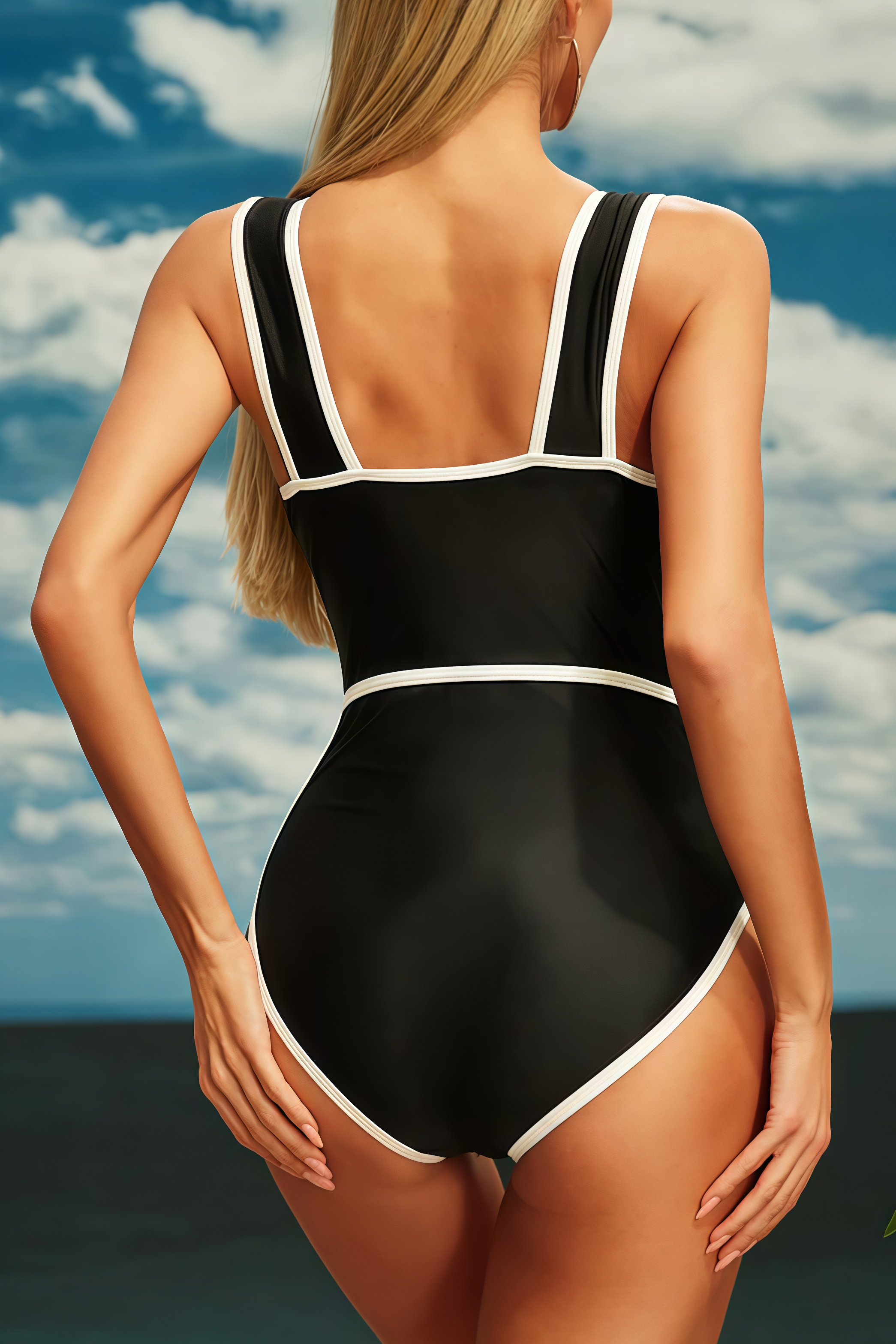 Sheva Black Bow One Piece Swimsuit