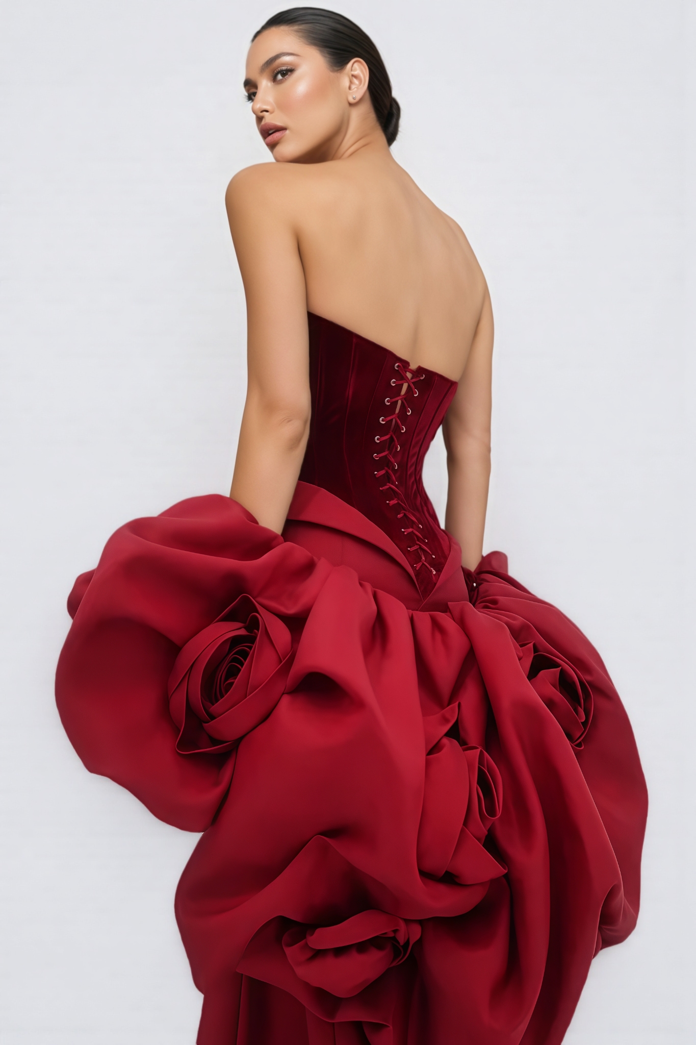 Clarense Sheath 3D Floral Hand Sleeve Maxi Dress