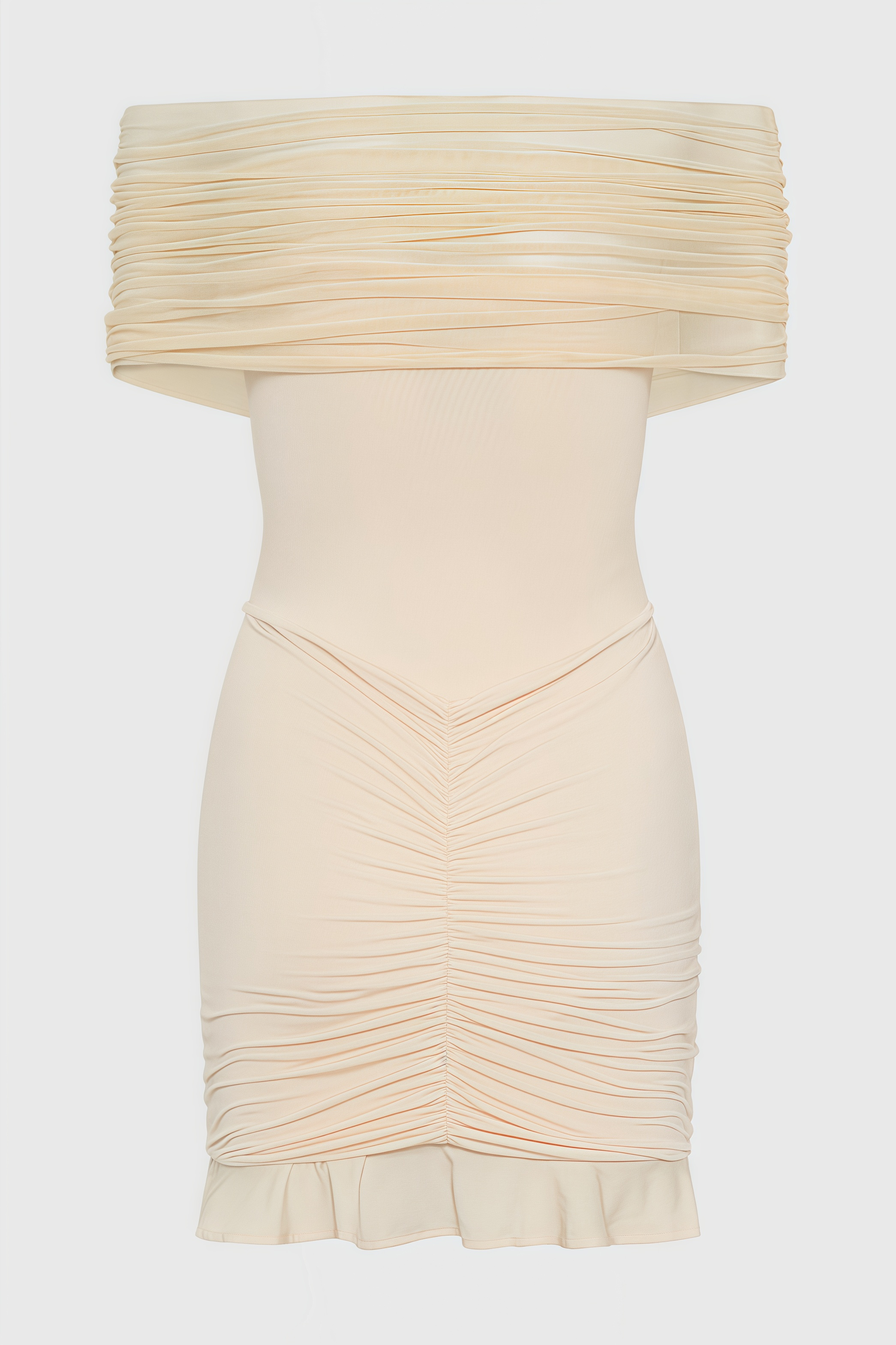 Briadk Slinky Mesh Off Shoulder Mini Dress