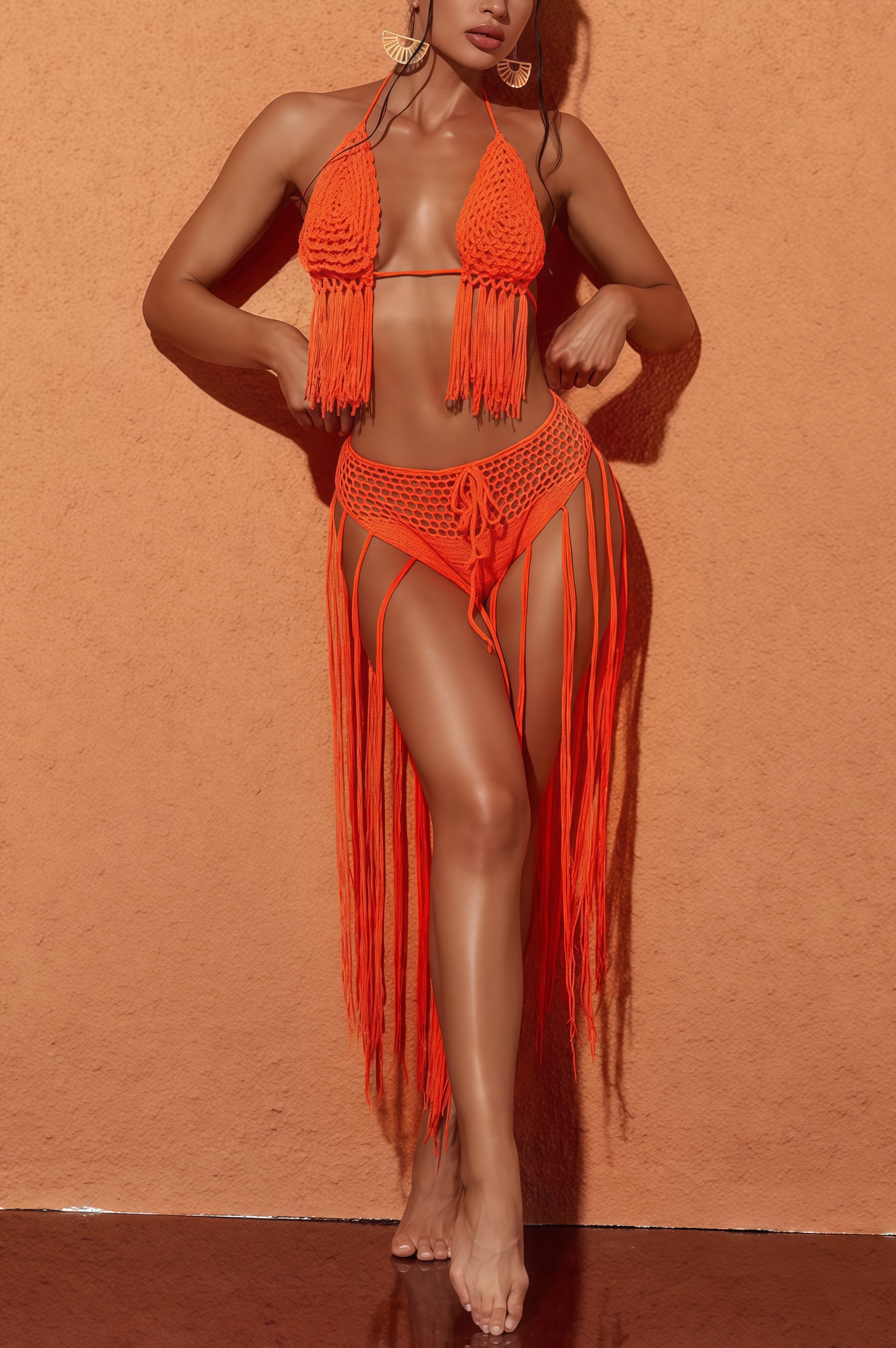 Finn Knit Fringe Bikini Two Piece Set