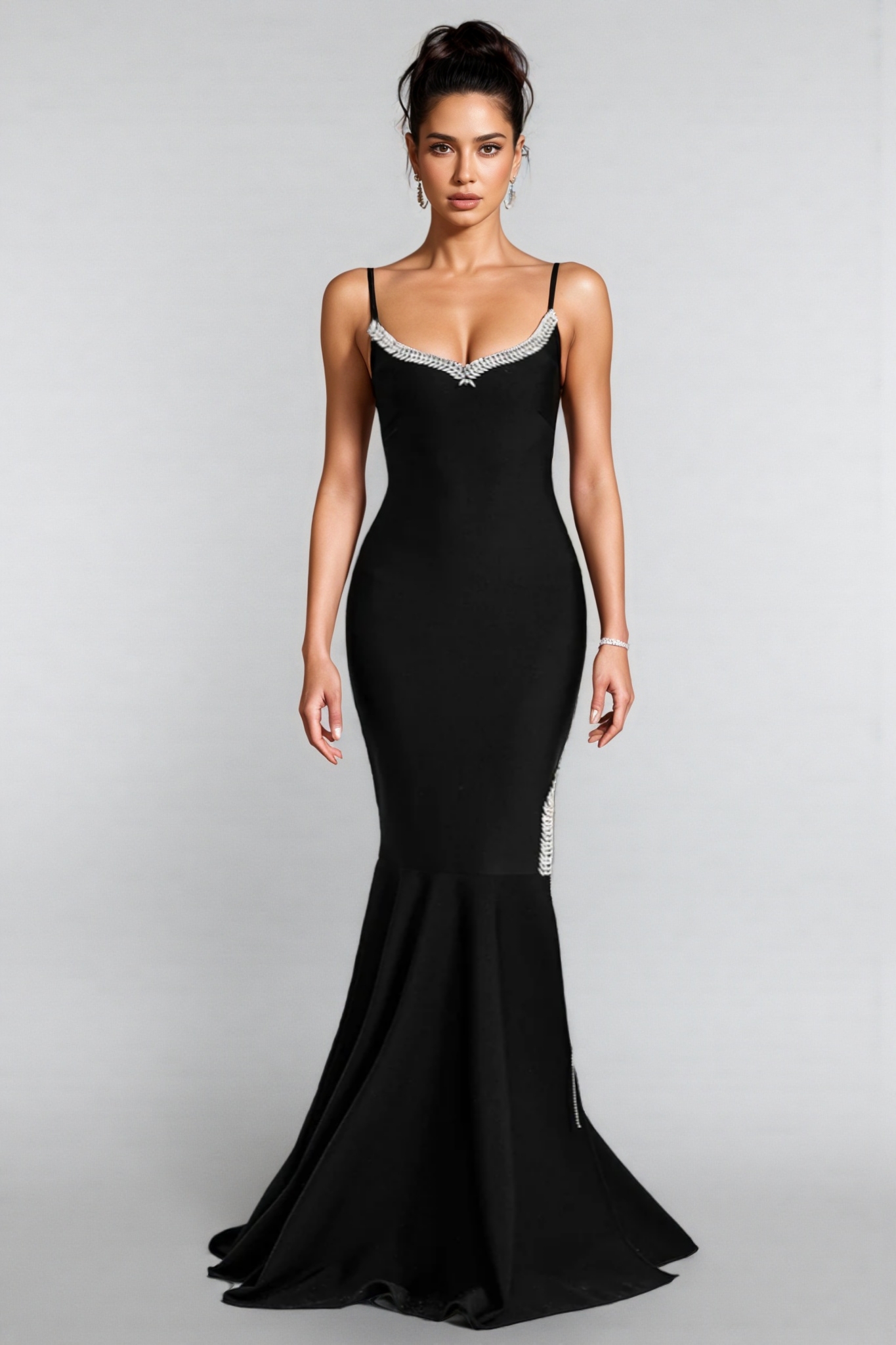 Cyrus Black Tassel Fringe Maxi Dress